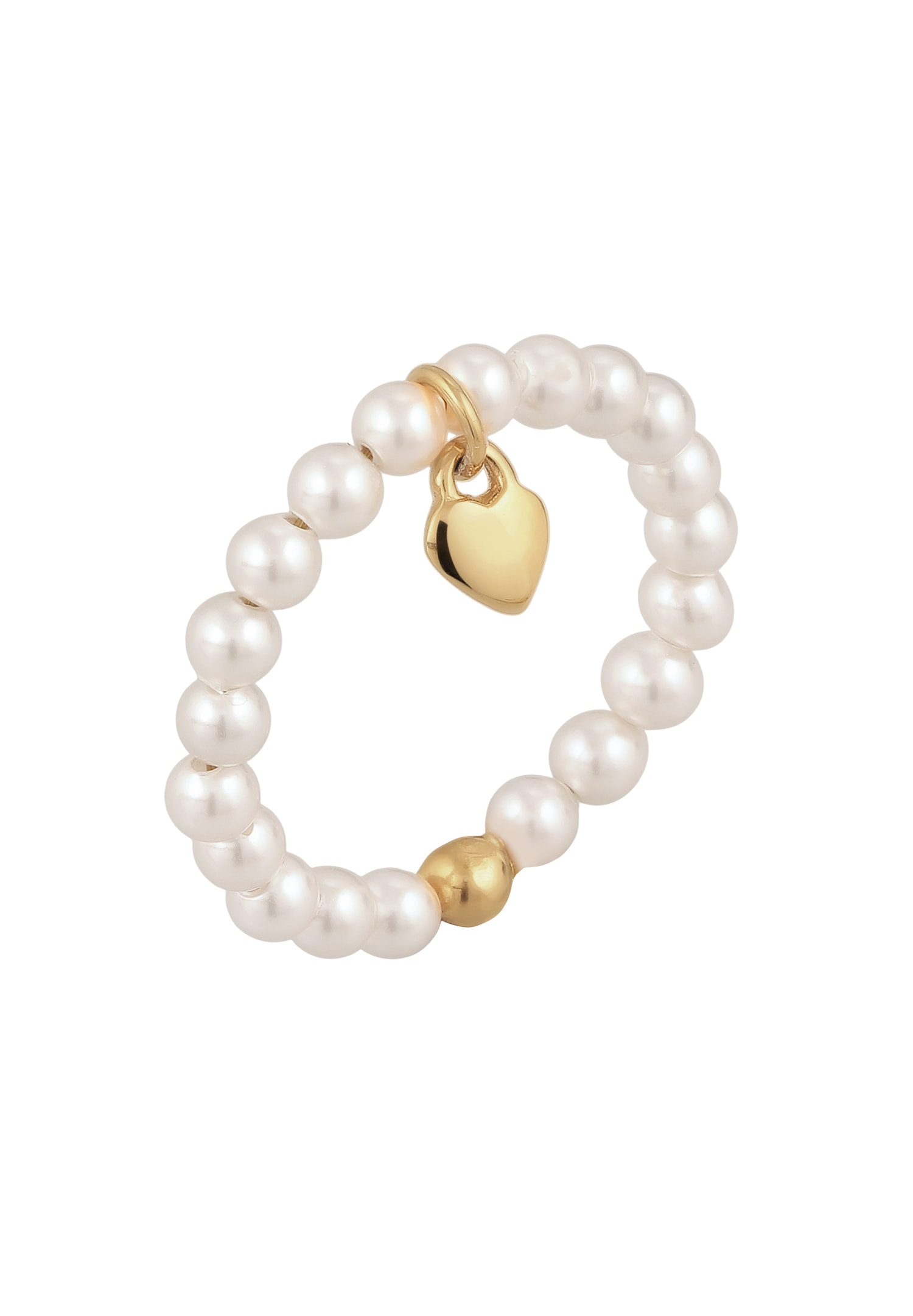 Herz mit Perlen von Swarovski® 925 Sterling Silber vergoldet