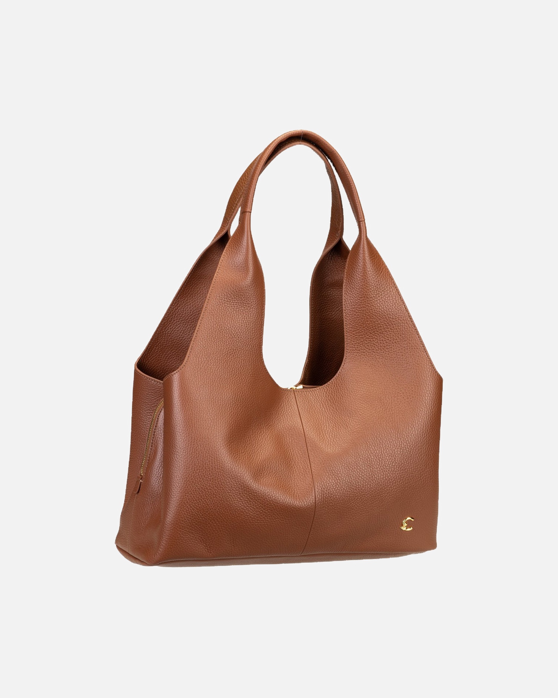 Tasche für Weiblich Coccinelle Nell Schultertasche cognac