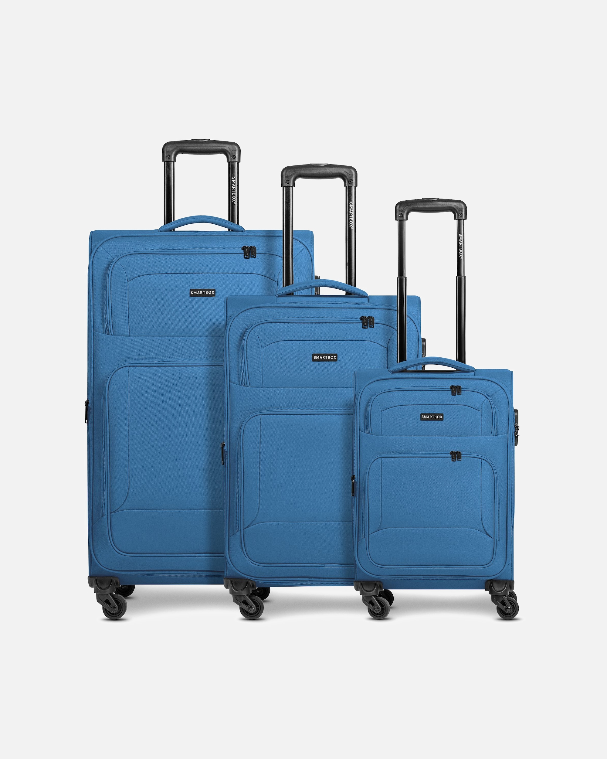 Koffer für Männlich Smartbox Default Brand Line Edition 04 4 Rollen Kofferset 3-teilig mit Dehnfalte slate-blue