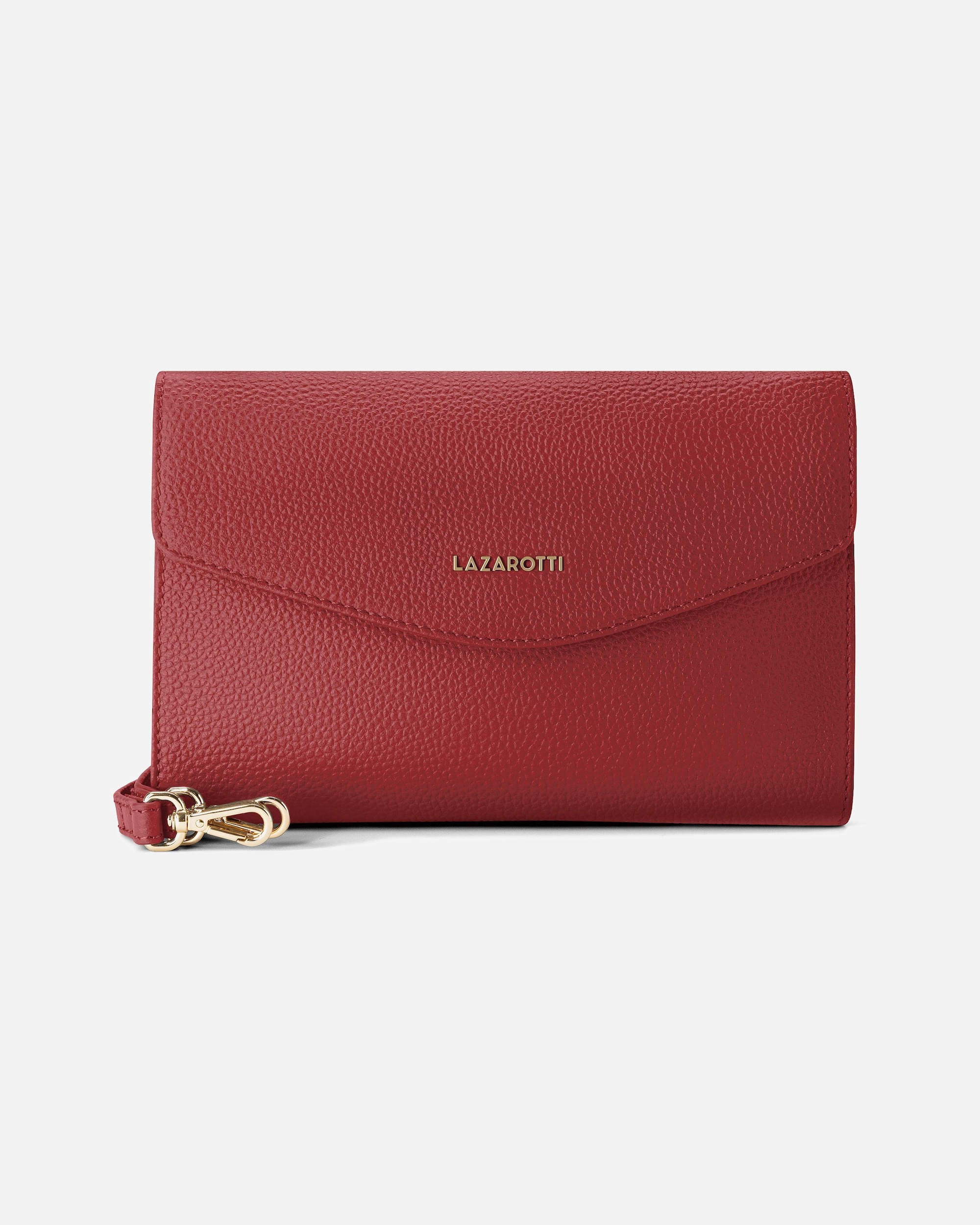Clutch für Weiblich Lazarotti Bologna Leather Clutch red