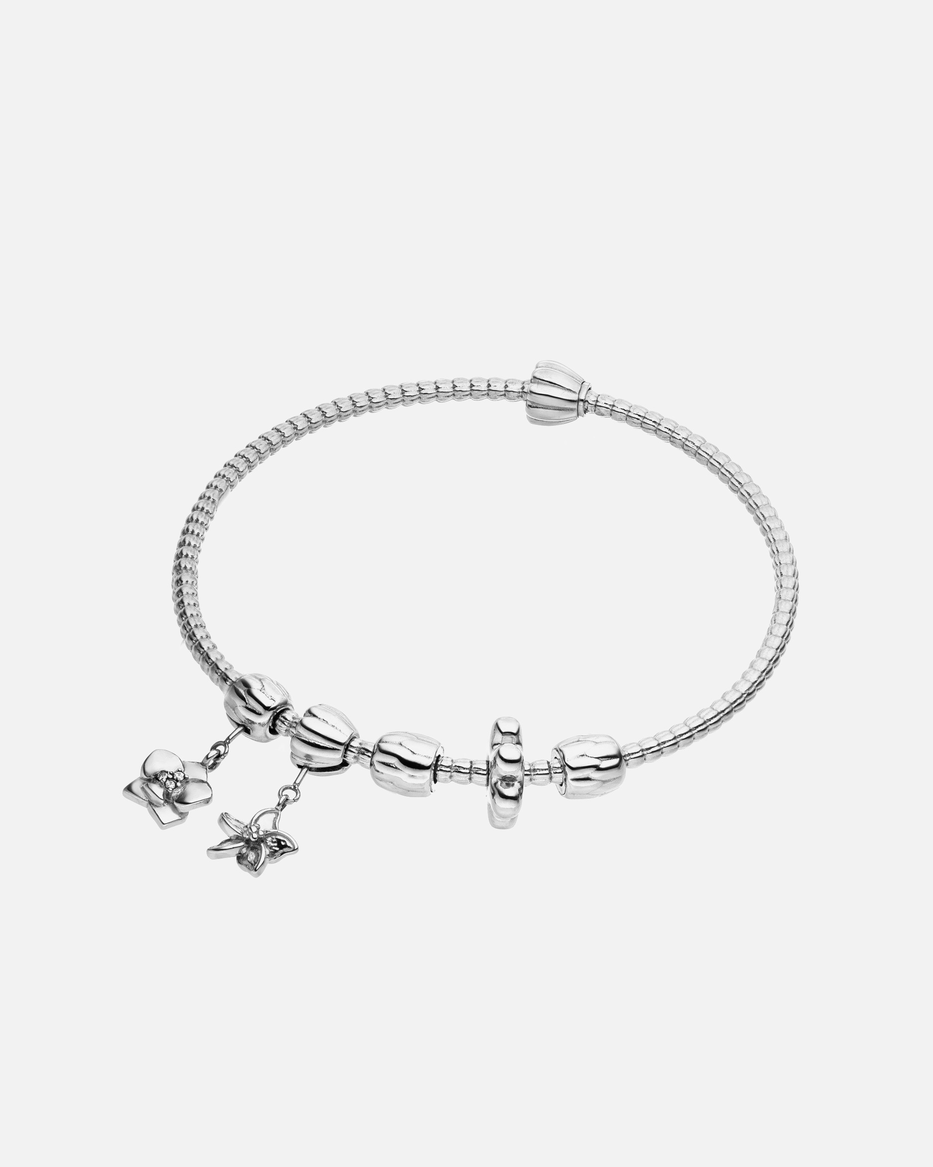 Bracelet for UnisexePureleiLEI Flower S-M Set de bracelets rigides 100% acier inoxydableArgent