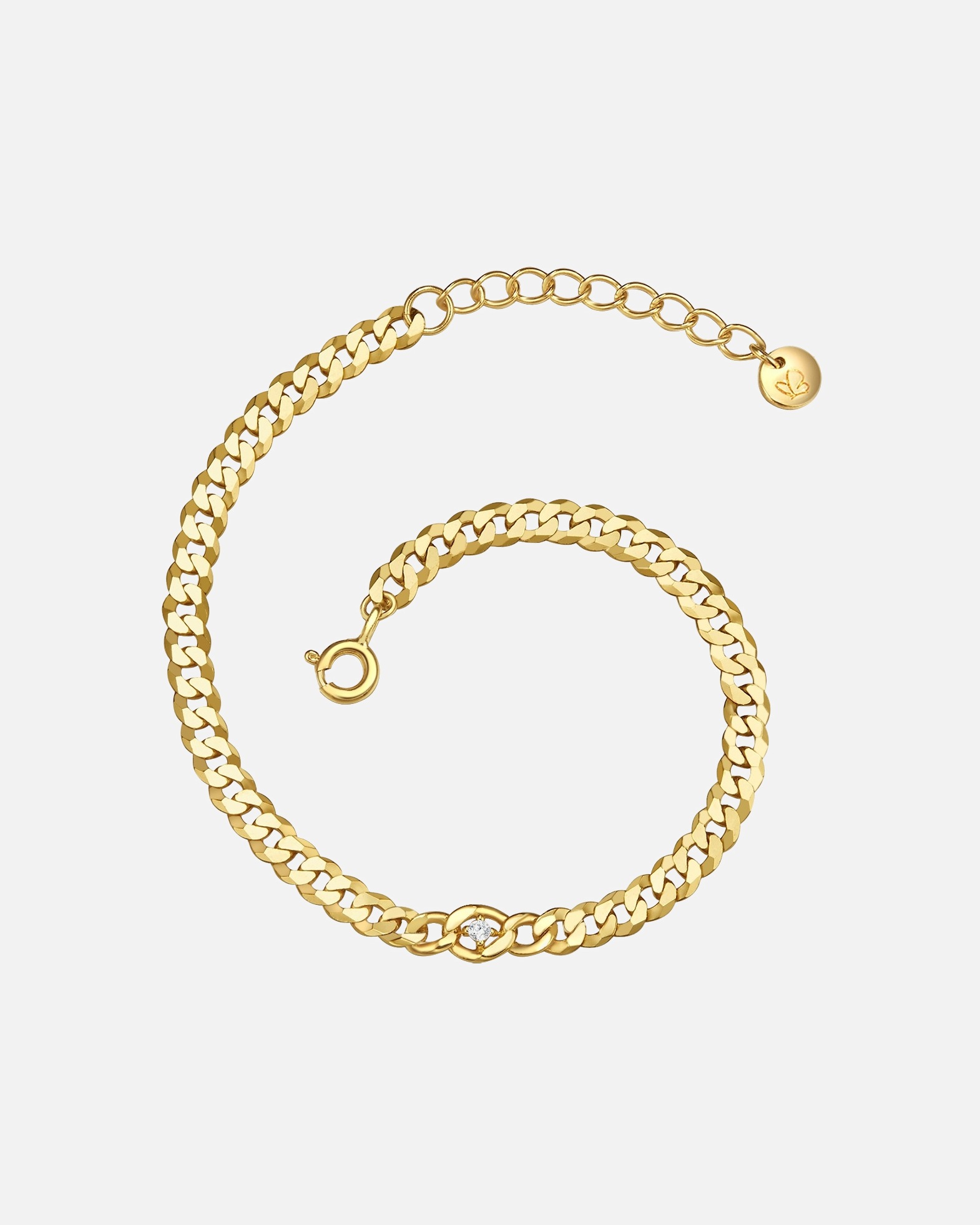 Bracelet for FemmeBracelet en argent Argent sterling Oxyde de zirconium (CZ) en Or jaune15,0 cm Basislänge + 2,5 cm Verlängerung