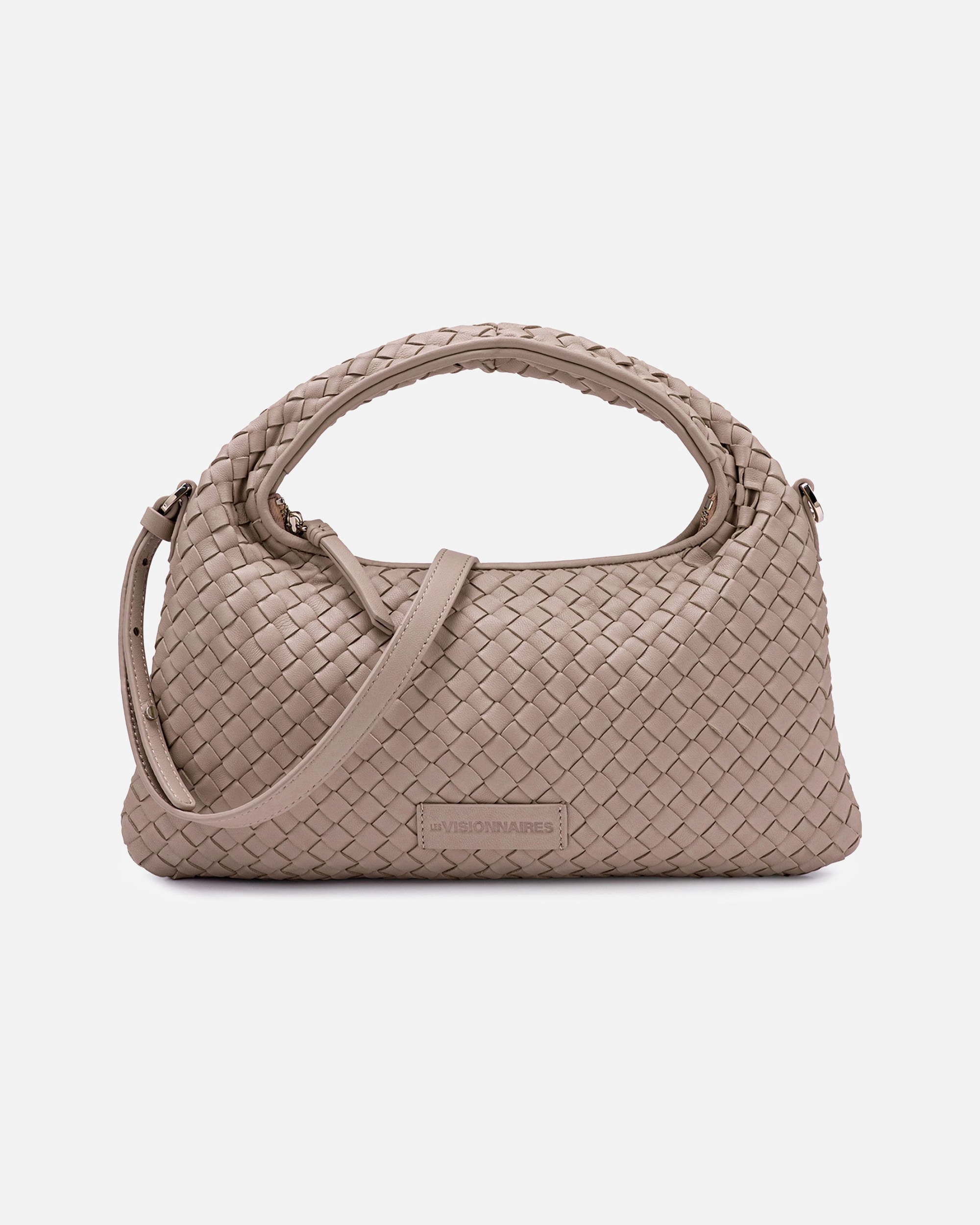 Clutch für Weiblich LES VISIONNAIRES Default Brand Line Sadie Weave Schultertasche cappuccino beige
