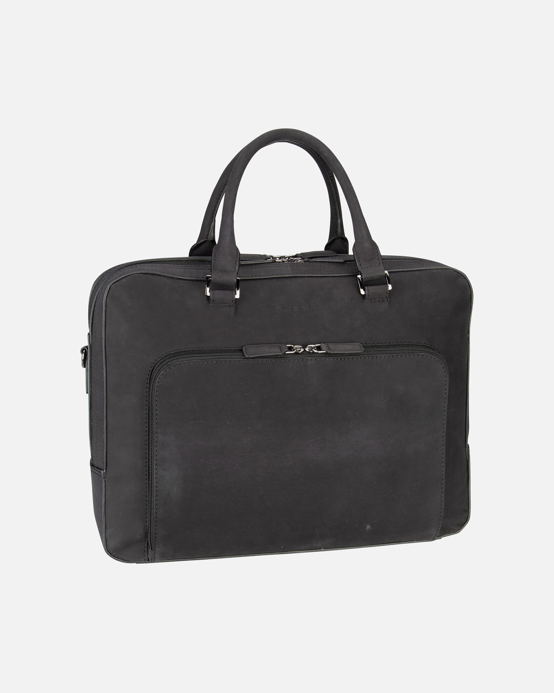 Laptoptasche für Männlich Bugatti Luca Aktentasche Leder 39 cm Laptopfach schwarz