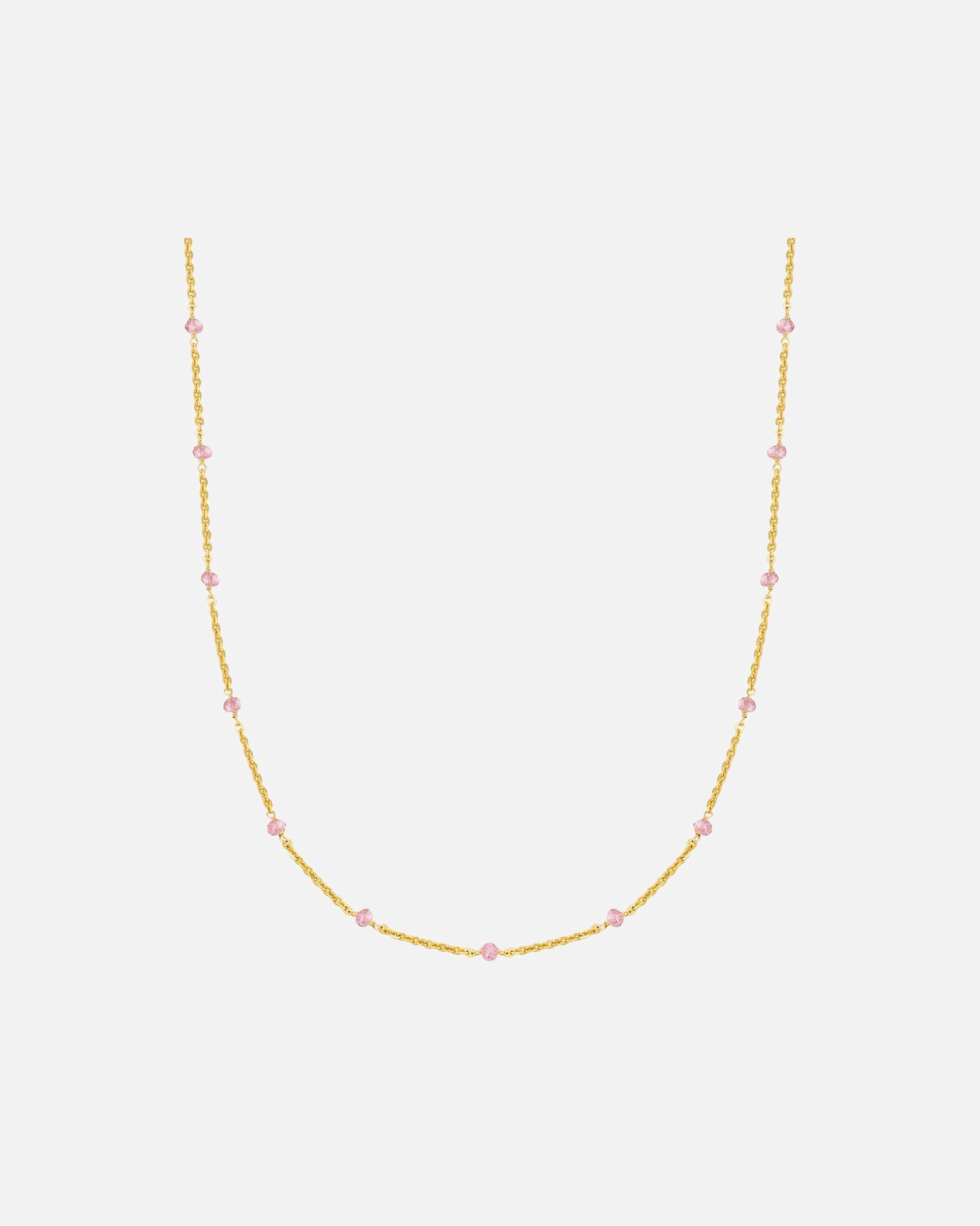 Halskette für Weiblich Glanzstücke München Halskette aus Sterling Silber in Gelbgold mit Kunzit 40,0 cm Basiskette + 5,0 cm Verlängerung