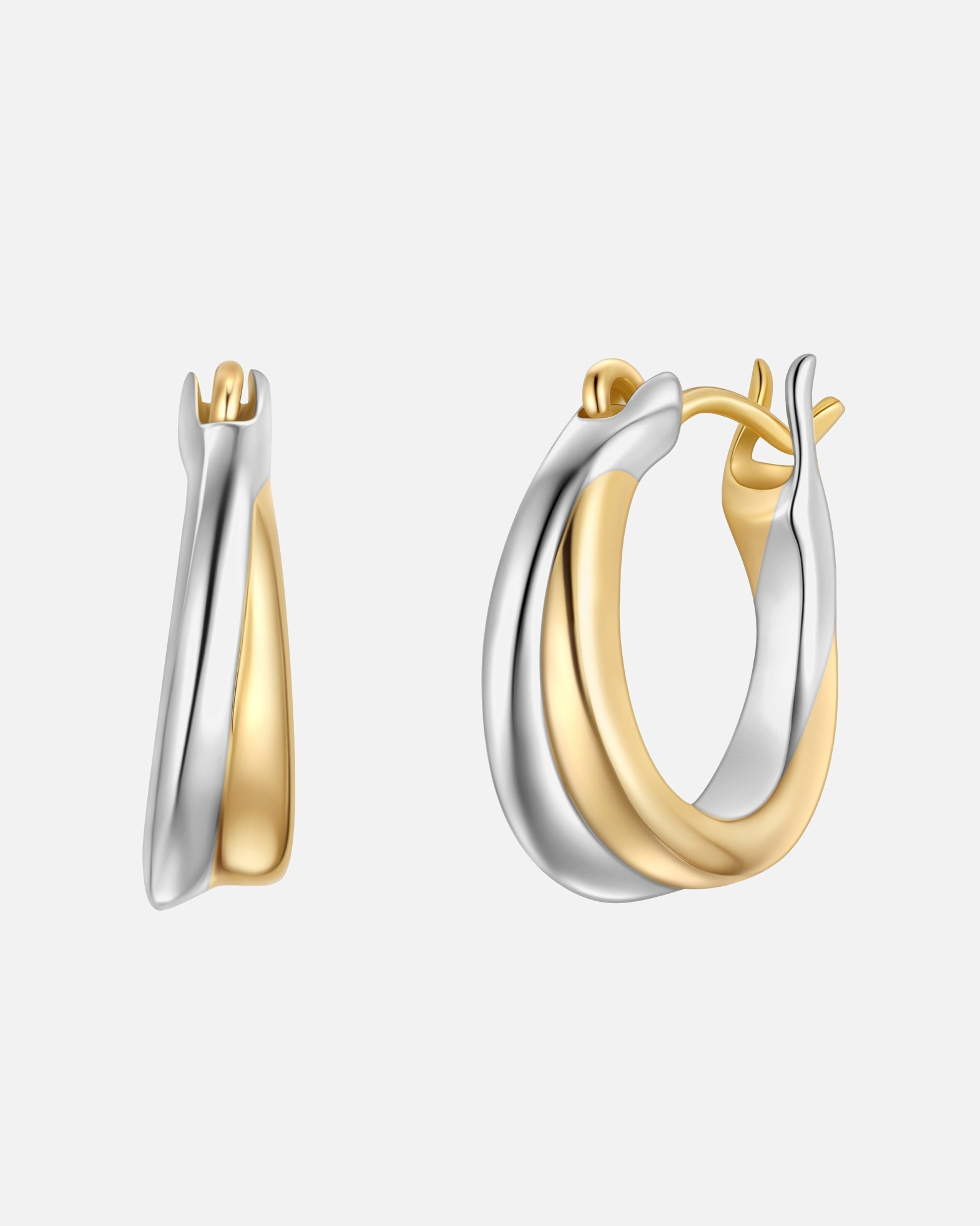 Creolen für Weiblich Creolen aus Sterling Silber in gelbgold 14,2 mm