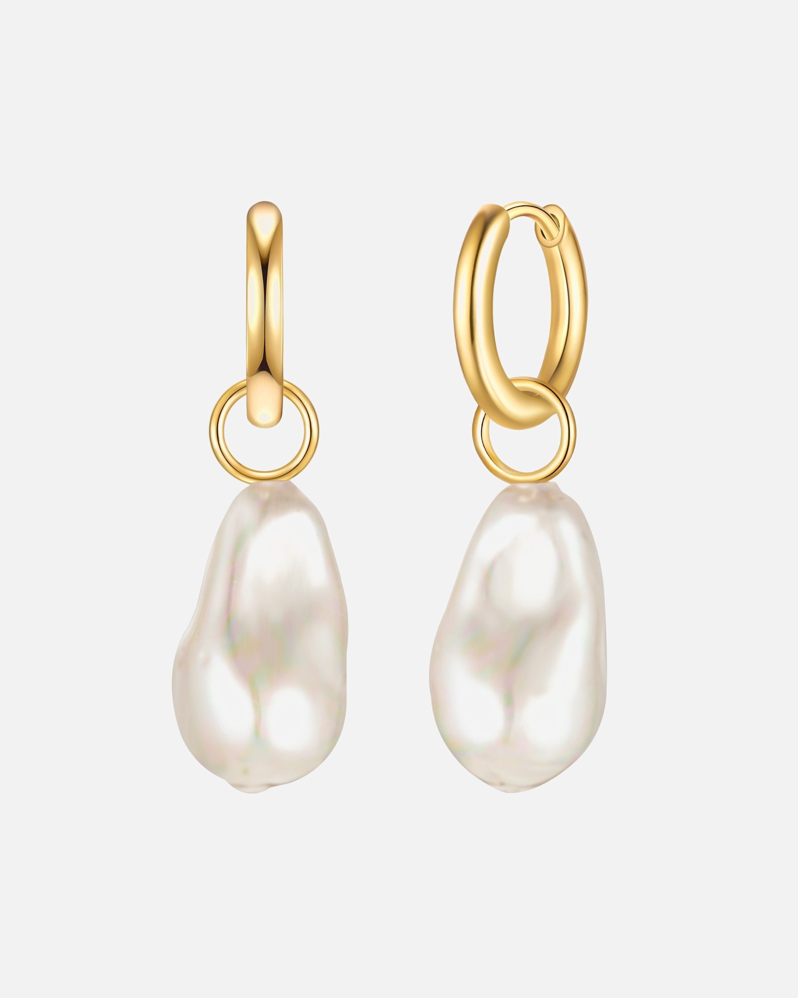 Créoles for FemmeBoucles d´oreilles Métal Perles organiques en Or jaune40,8 mm