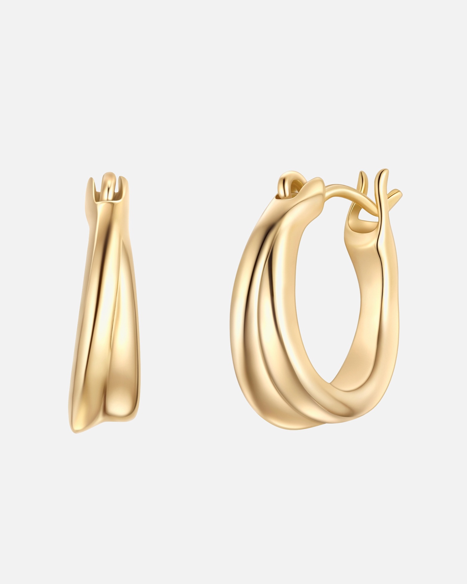 Creolen für Weiblich Creolen aus Sterling Silber in gelbgold 14,2 mm