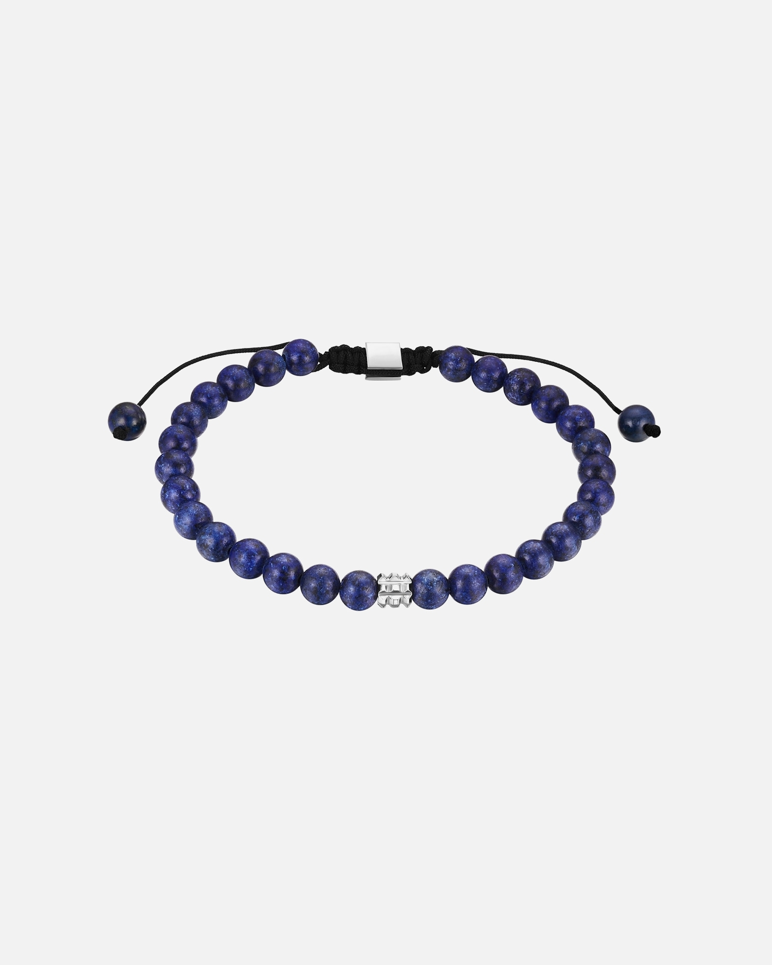 Bracelet for HommeTrue RebelsBracelet en acier inoxydable en argent avec Lapis-lazuli19,0 - 23,0 cm, flexibel einstellbar