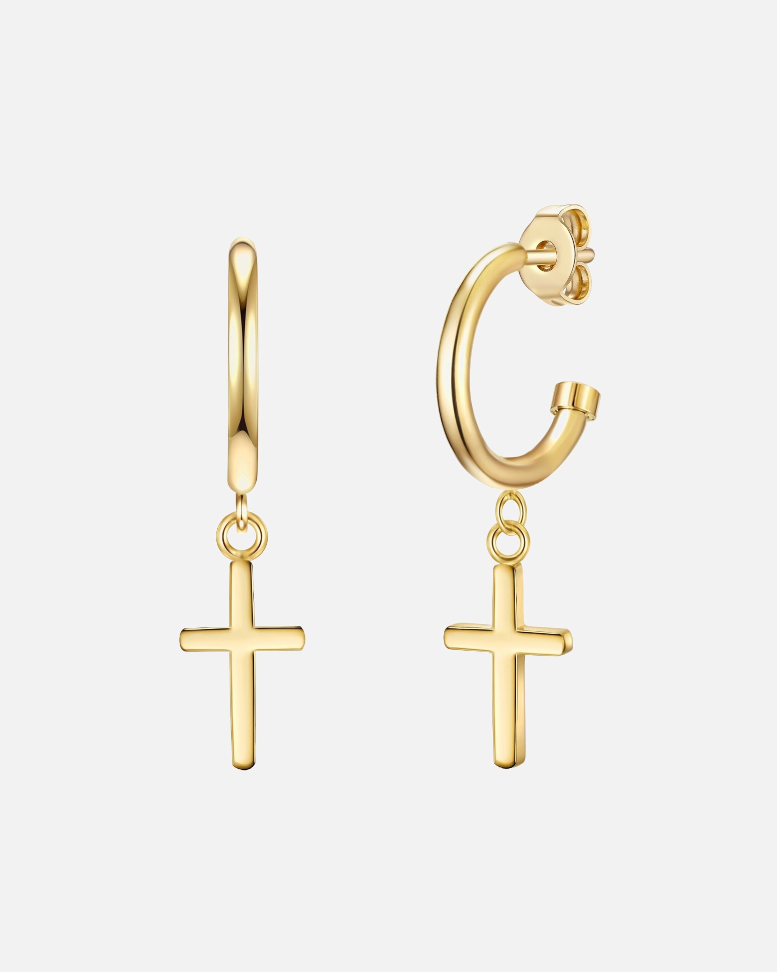 Créoles for FemmeCréoles en acier inoxydé Croix Acier inoxydable en Or jaune16,2 mm