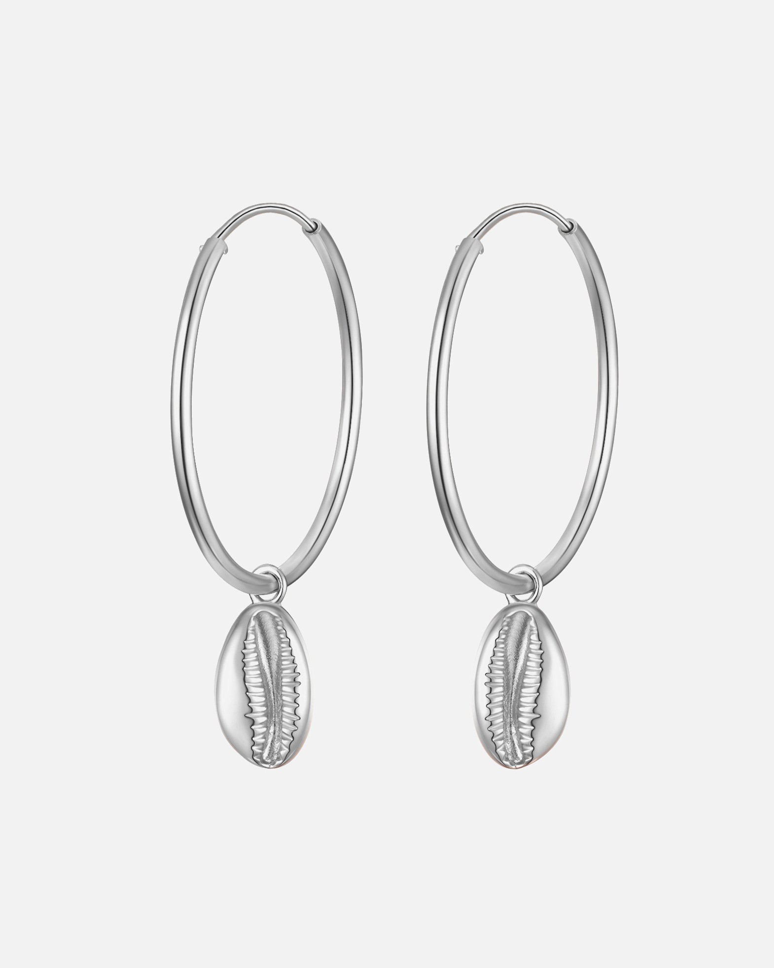Créoles for FemmeCréoles en argent Coquillage Argent sterling en Argent15,5 mm