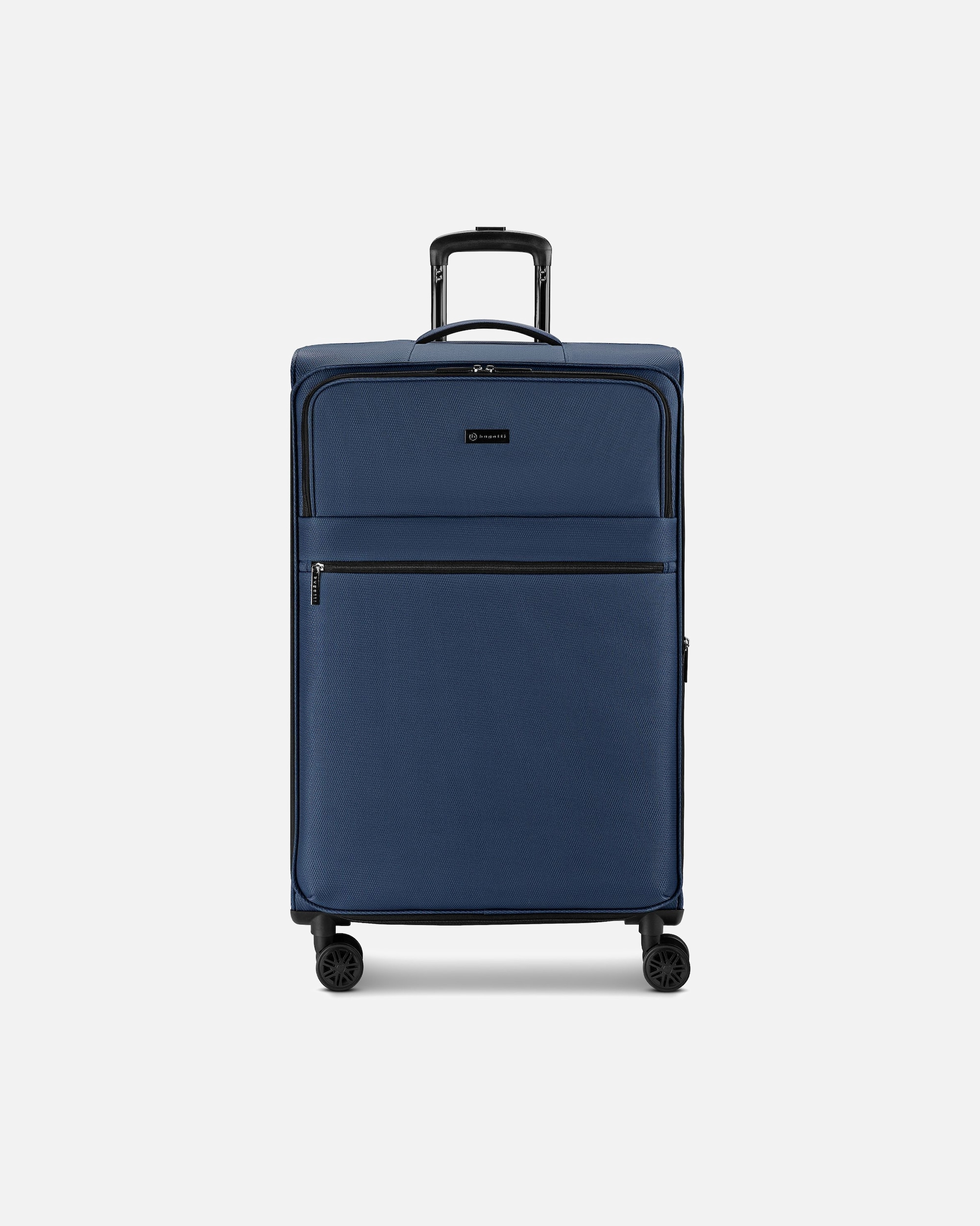 Valise trolley for HommeBugattiValencia Soft 4 roulettes Trolley L 75 cm avec soufflet d'extensionnavy
