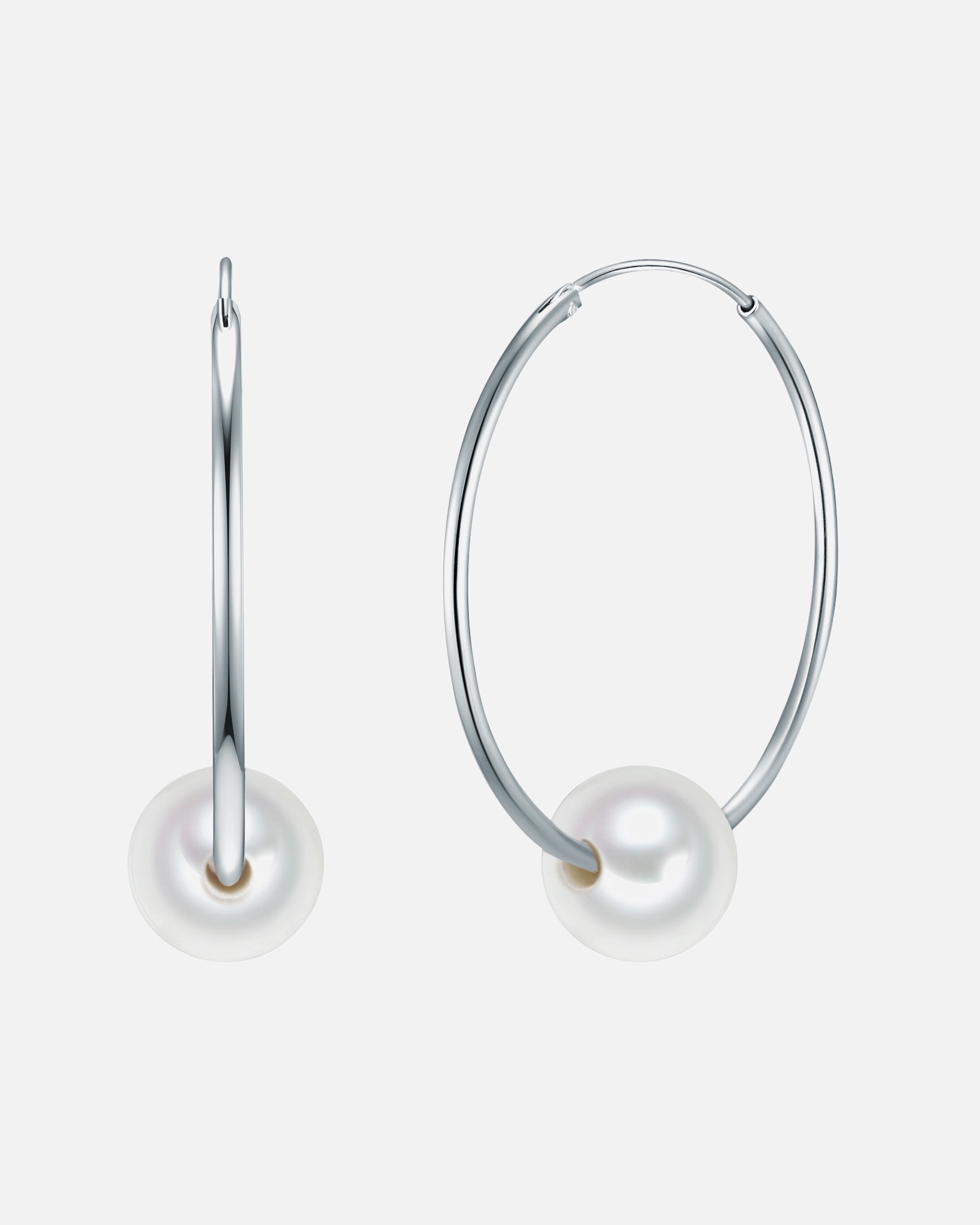 Boucle d'oreilles for FemmeValero PearlsCréoles en argent Argent sterling Perle de culture d'eau douce en Argent34,1 mm