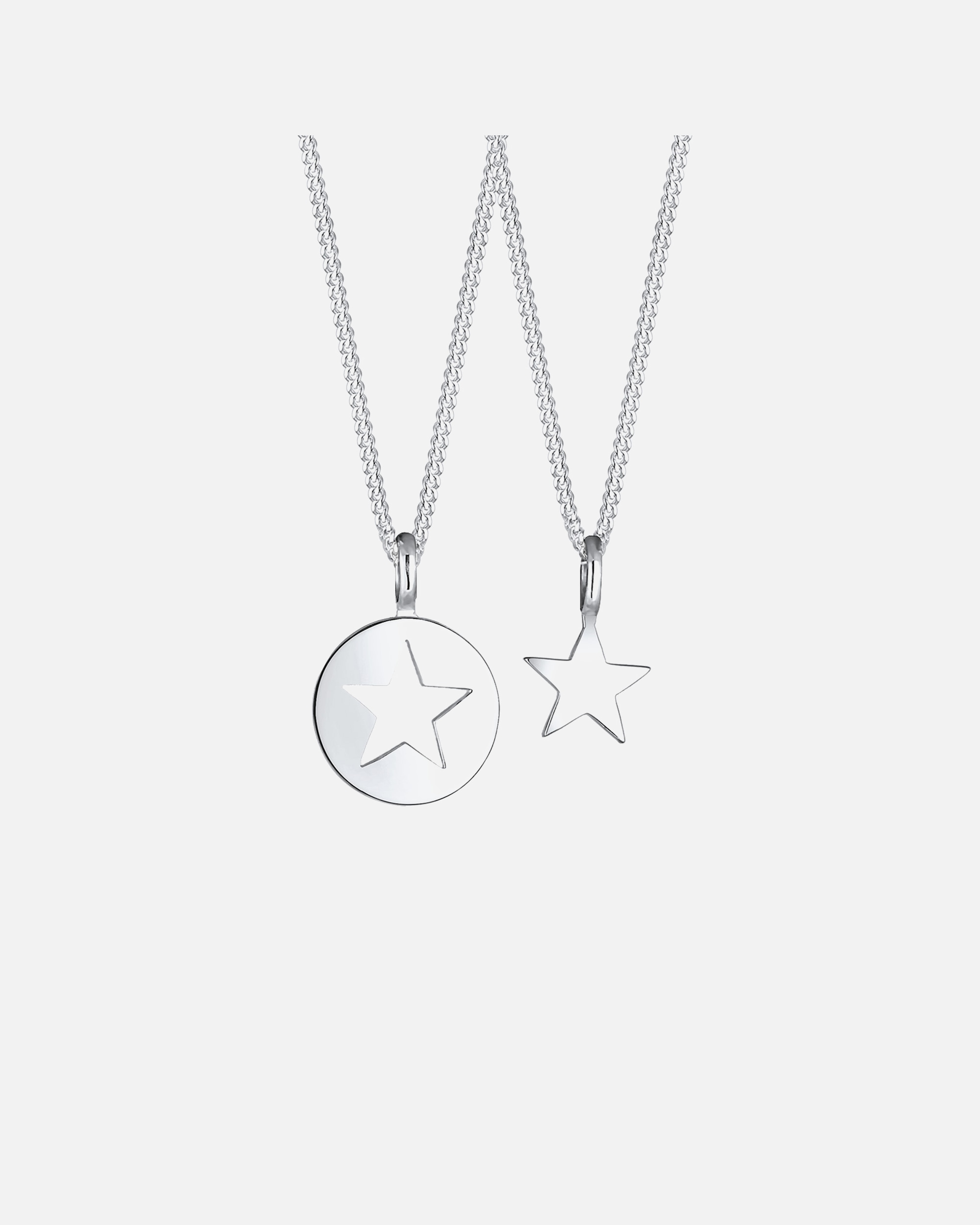 Halskette für Weiblich Elli Mutter Kind Set Stern Anhänger Cut Out 925 Silber 45