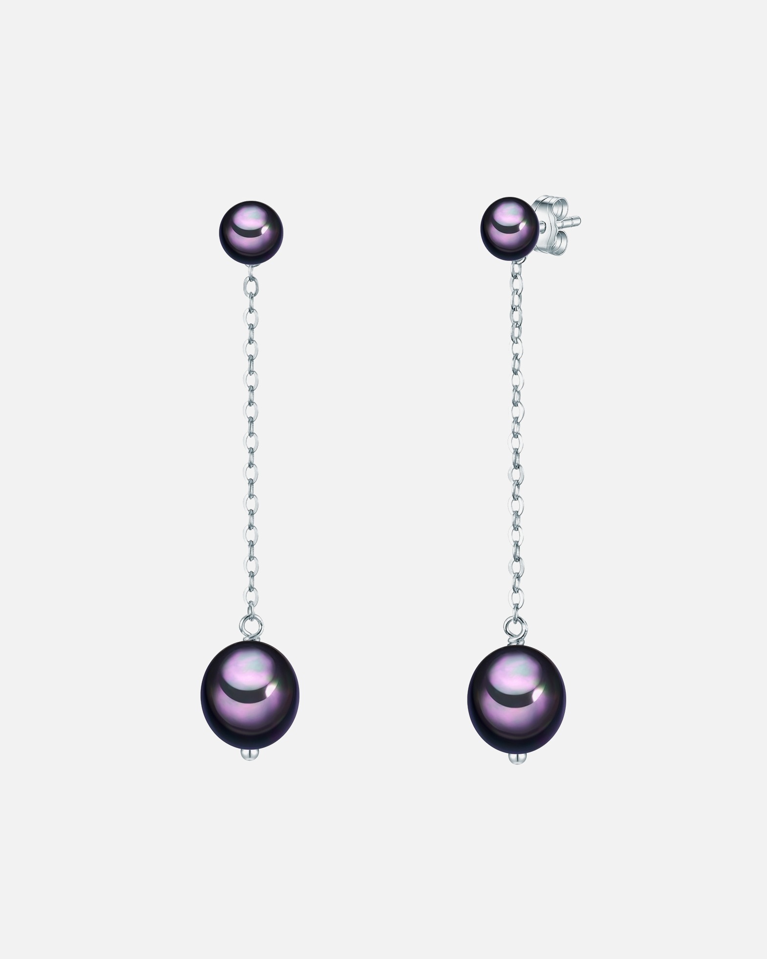 Boucle d'oreilles for FemmePuce d'oreille en perle Argent sterling Perle de culture d'eau douce en Argent51,1 mm