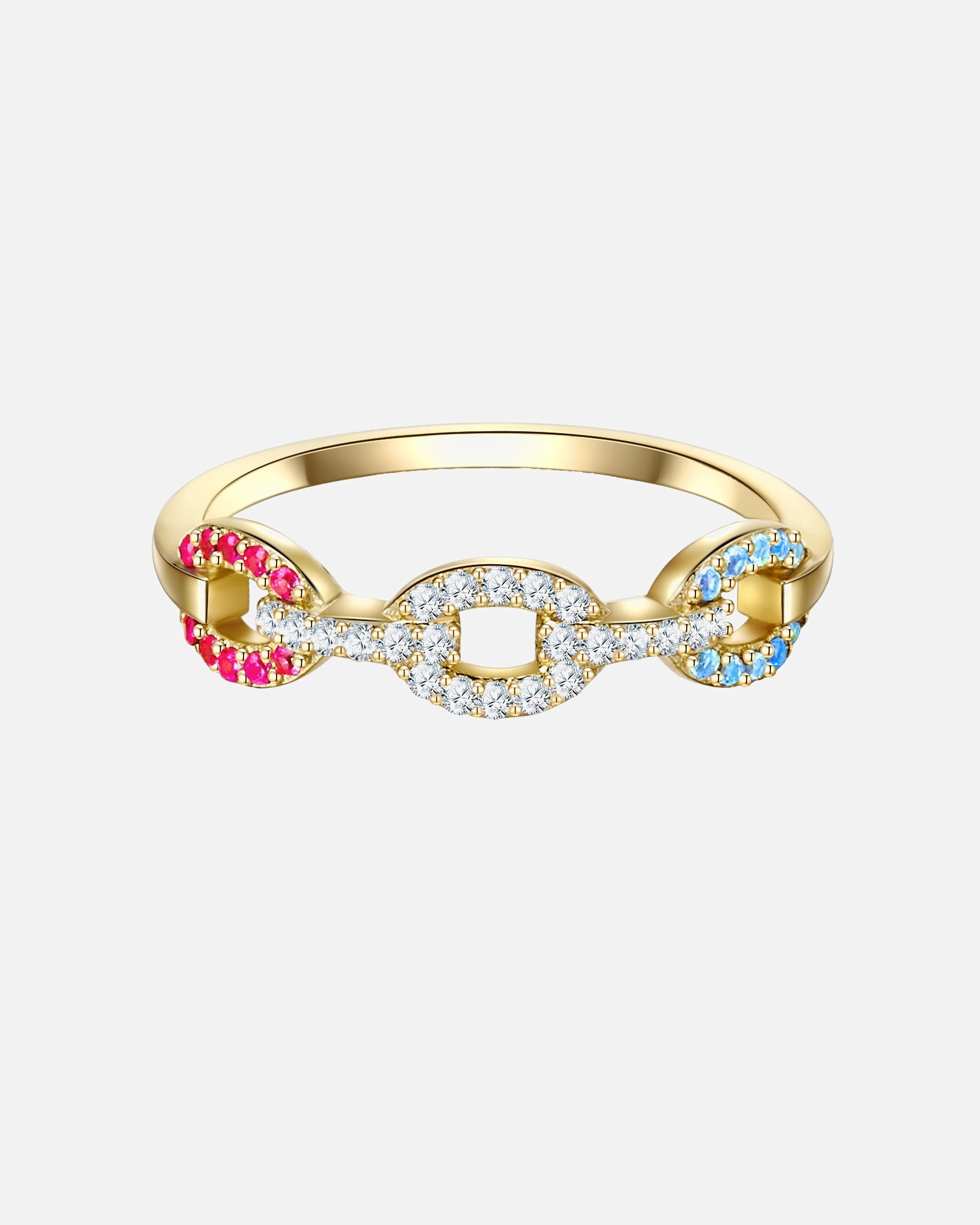 Ring für Weiblich Lulu & Jane Ring aus Messing in Gelbgold mit Zirkonia 58