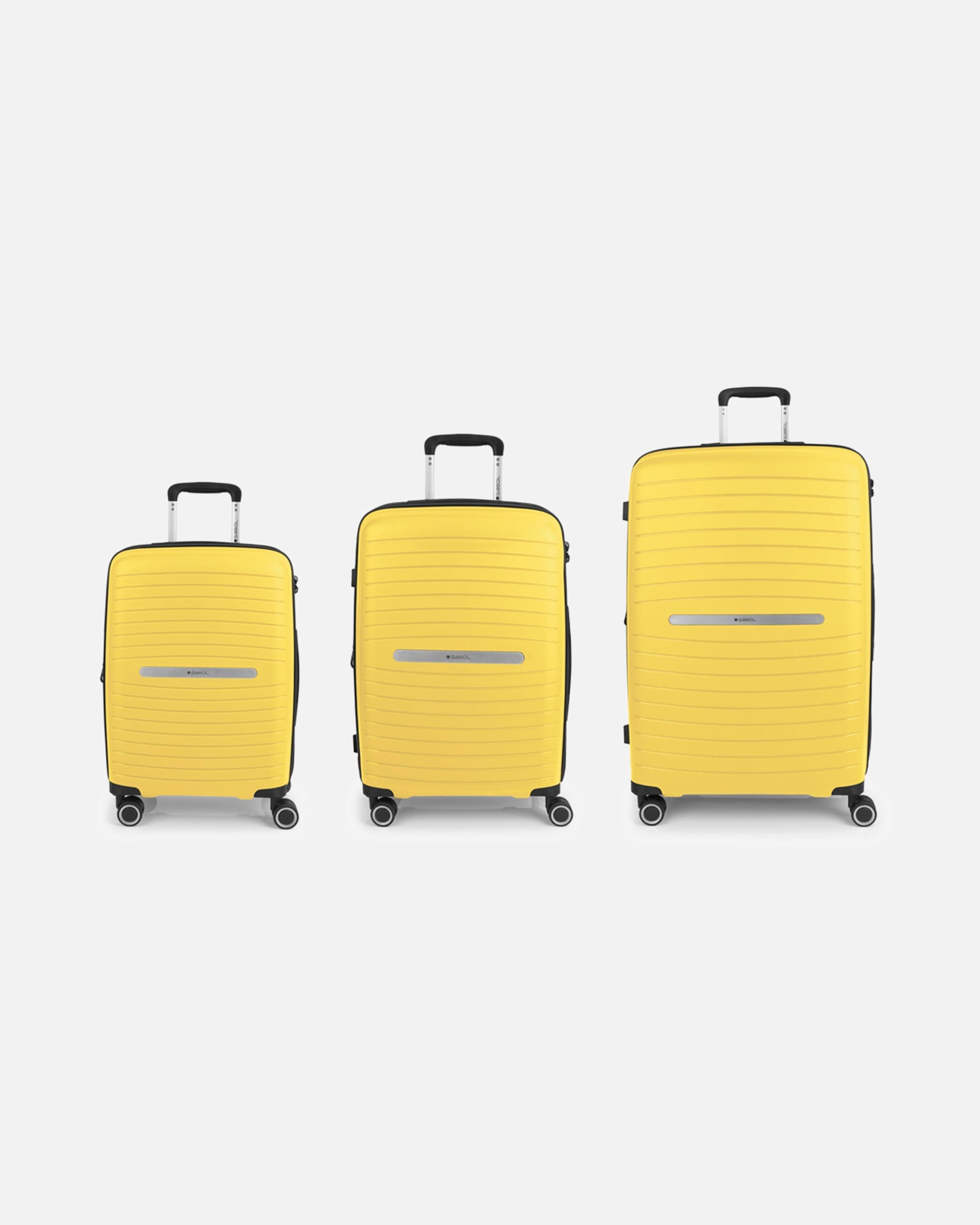 Valise for HommeGabolShinyuu 4 roulettes Set de valises 3 pièces avec soufflet d'extensionamarillo