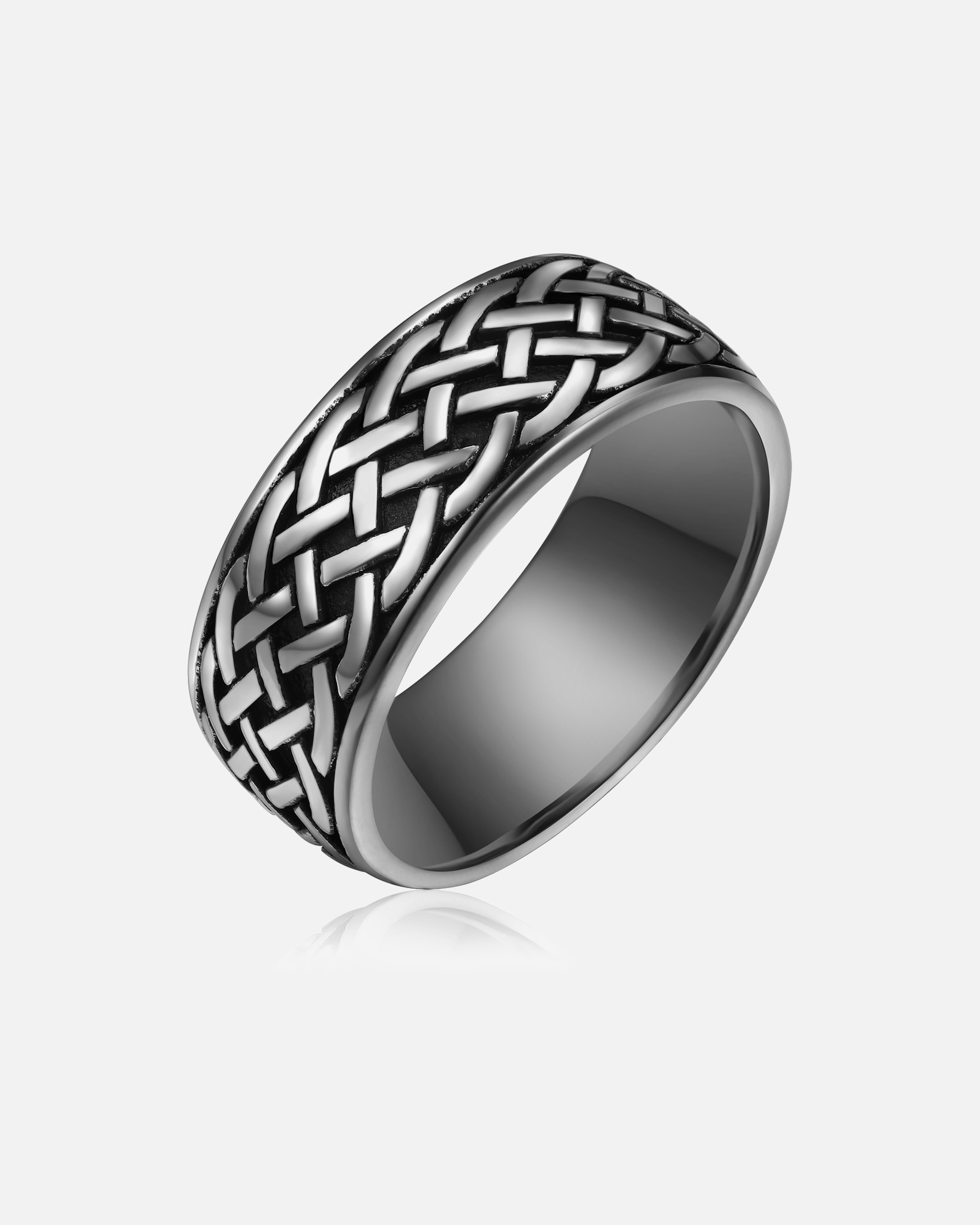 Bague for HommeTrue RebelsBague en Acier inoxydable en Argent/noir70