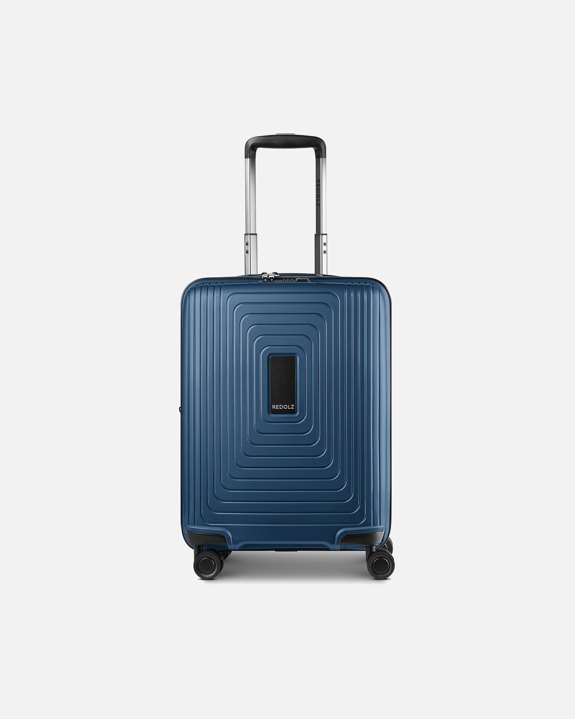 Handgepäckkoffer für Männlich Redolz Essentials 14 4 Rollen Kabinentrolley 55 cm mit Dehnfalte dark blue metallic