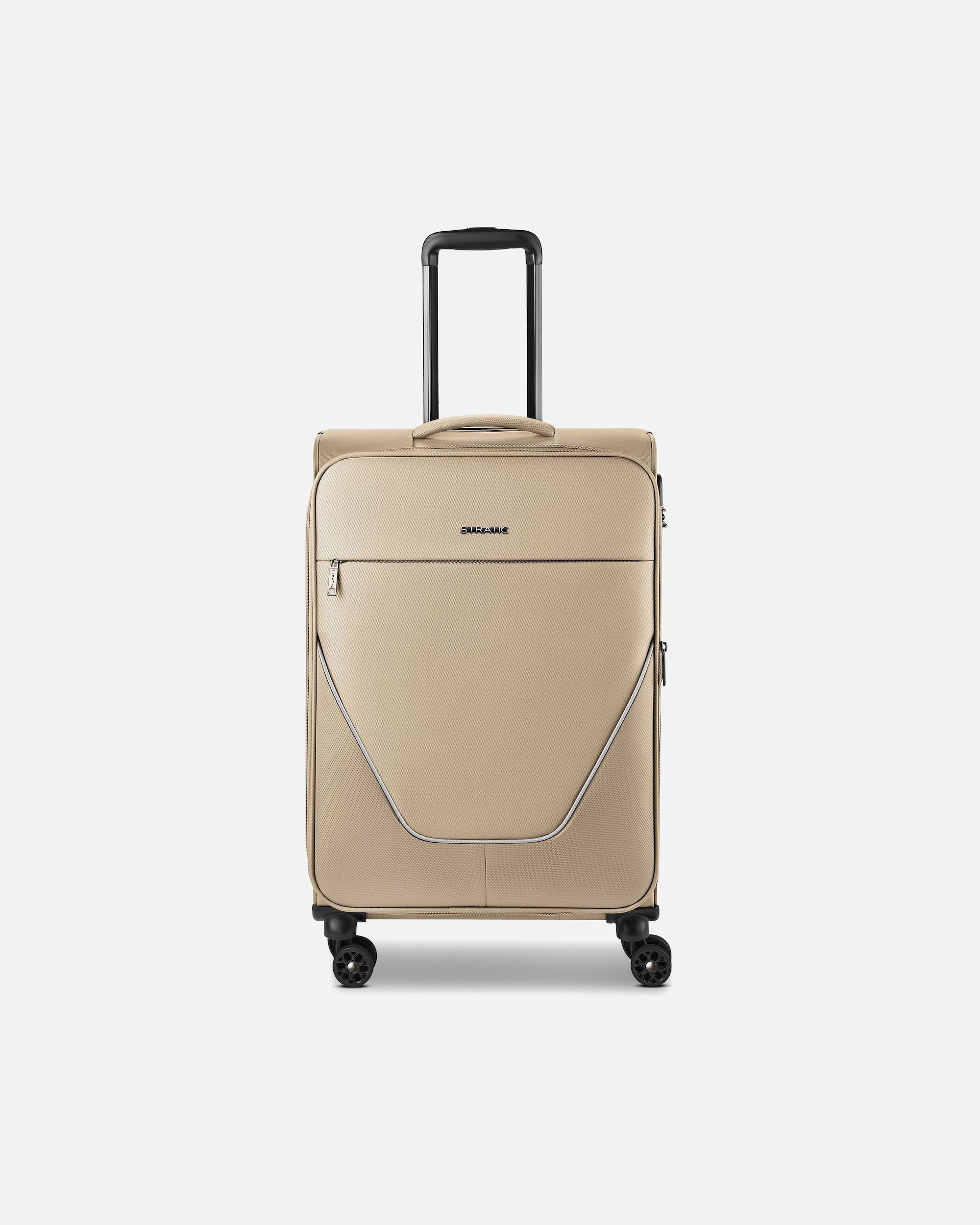 Koffer für Männlich Stratic taska 4 Rollen Trolley M 65 cm mit Dehnfalte taupe