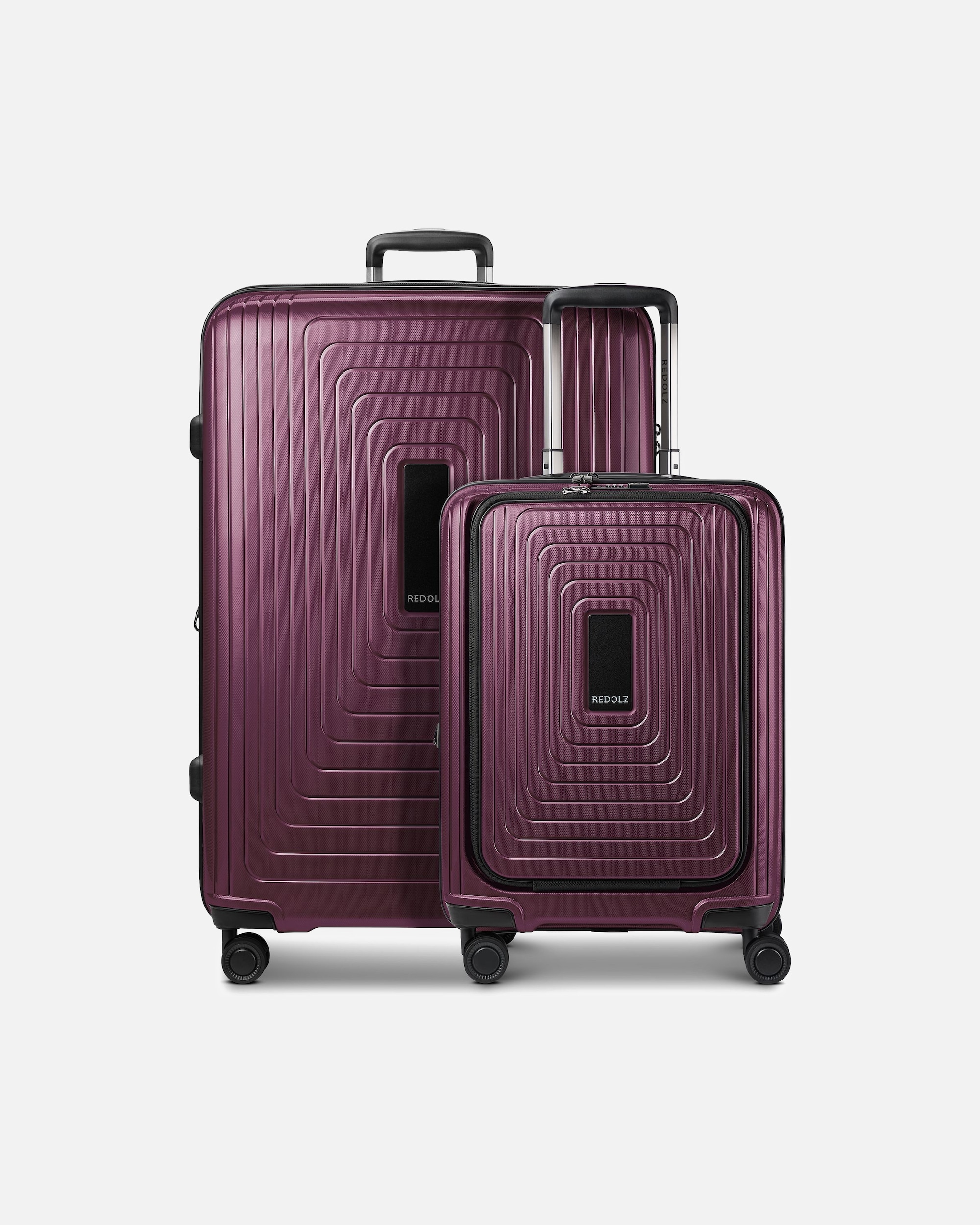 Valise for HommeEssentials 14 Set de valises à 4 roulettes 2 pcs. compartiment pour ordinateur portable avec soufflet d'extensionaubergine metallic