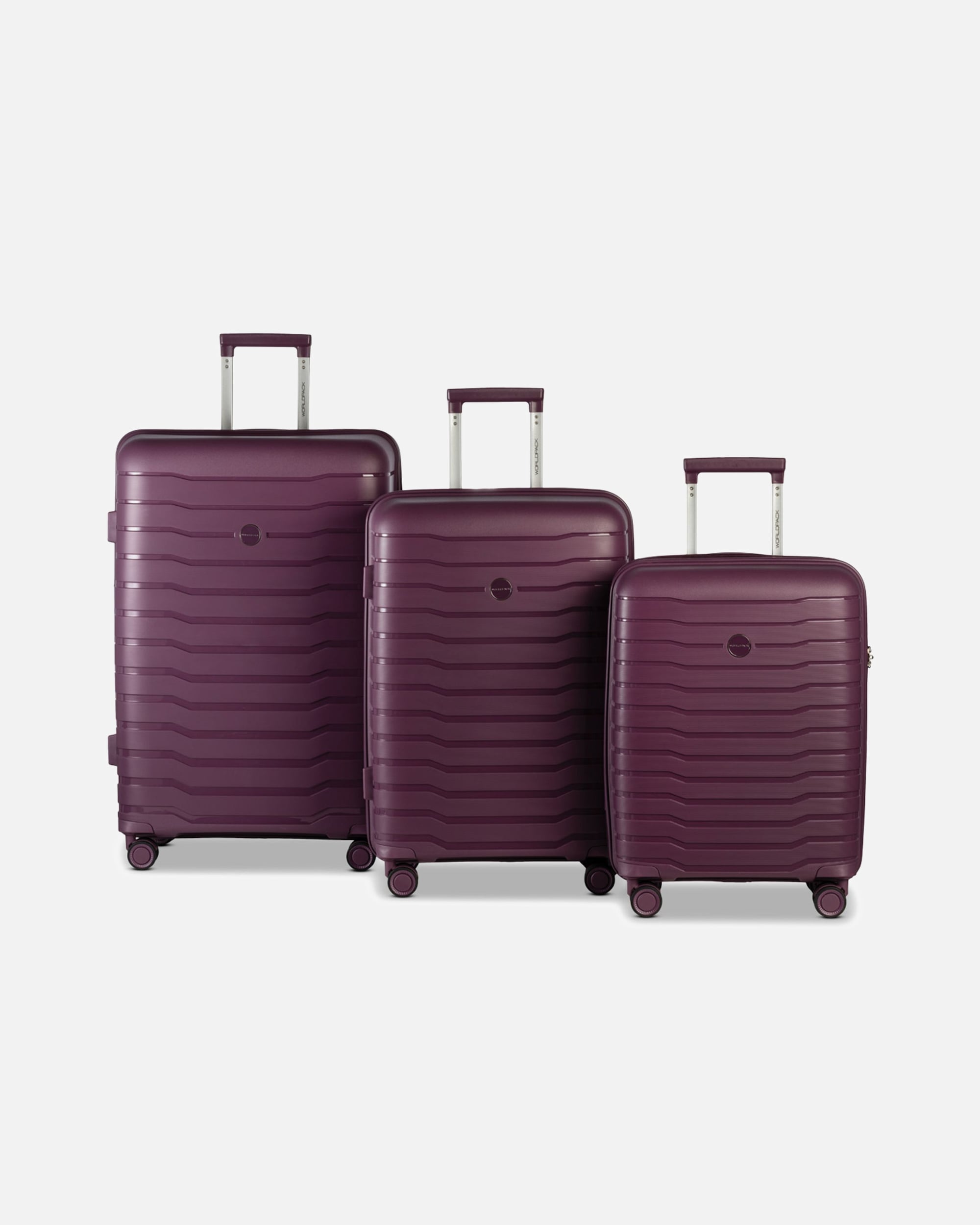 Koffer für Männlich Worldpack Portland 4 Rollen Kofferset 3-teilig azalee