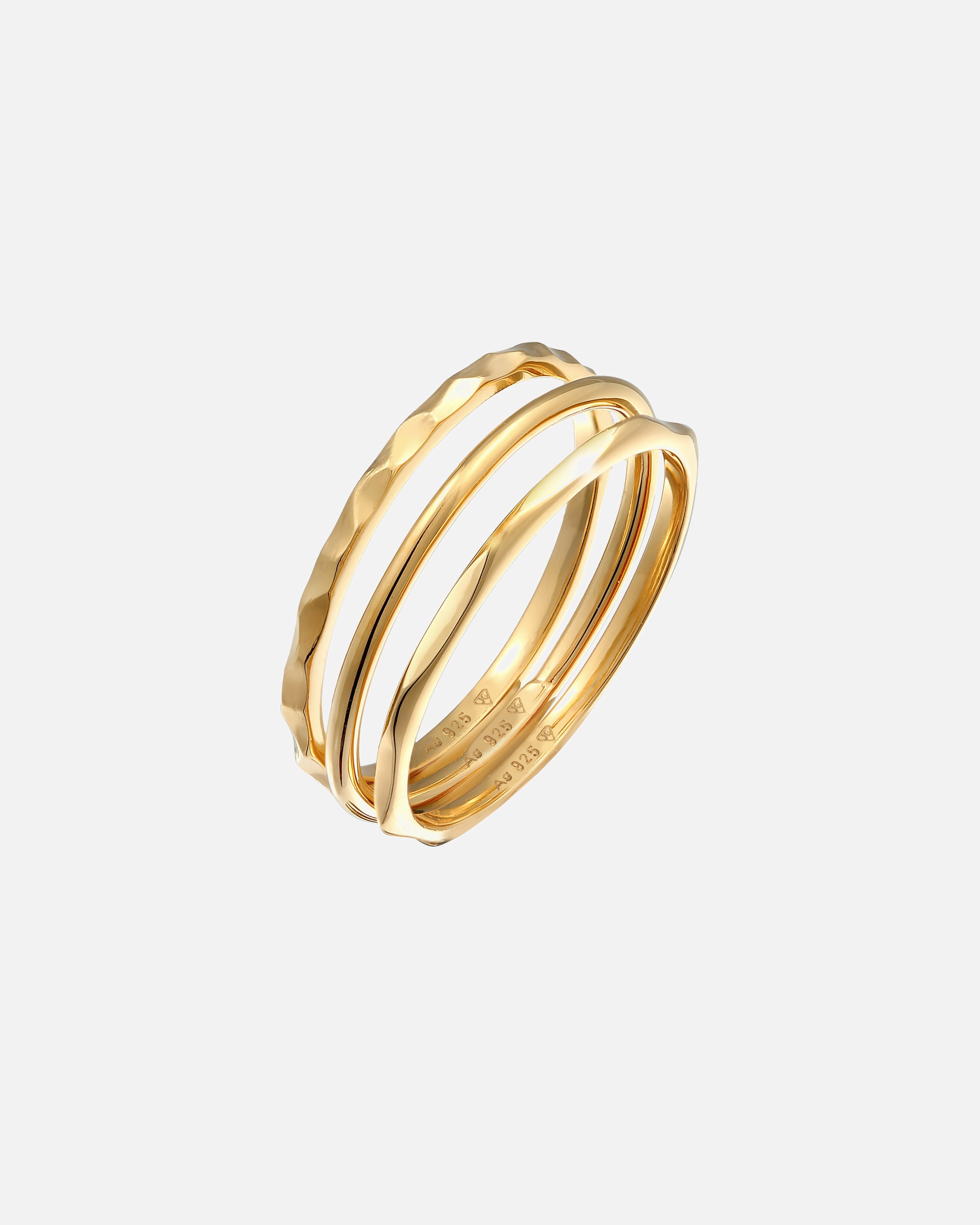 Ring für Weiblich Elli Stapelringe Stacking Bandring 3er Set 925 Silber 58