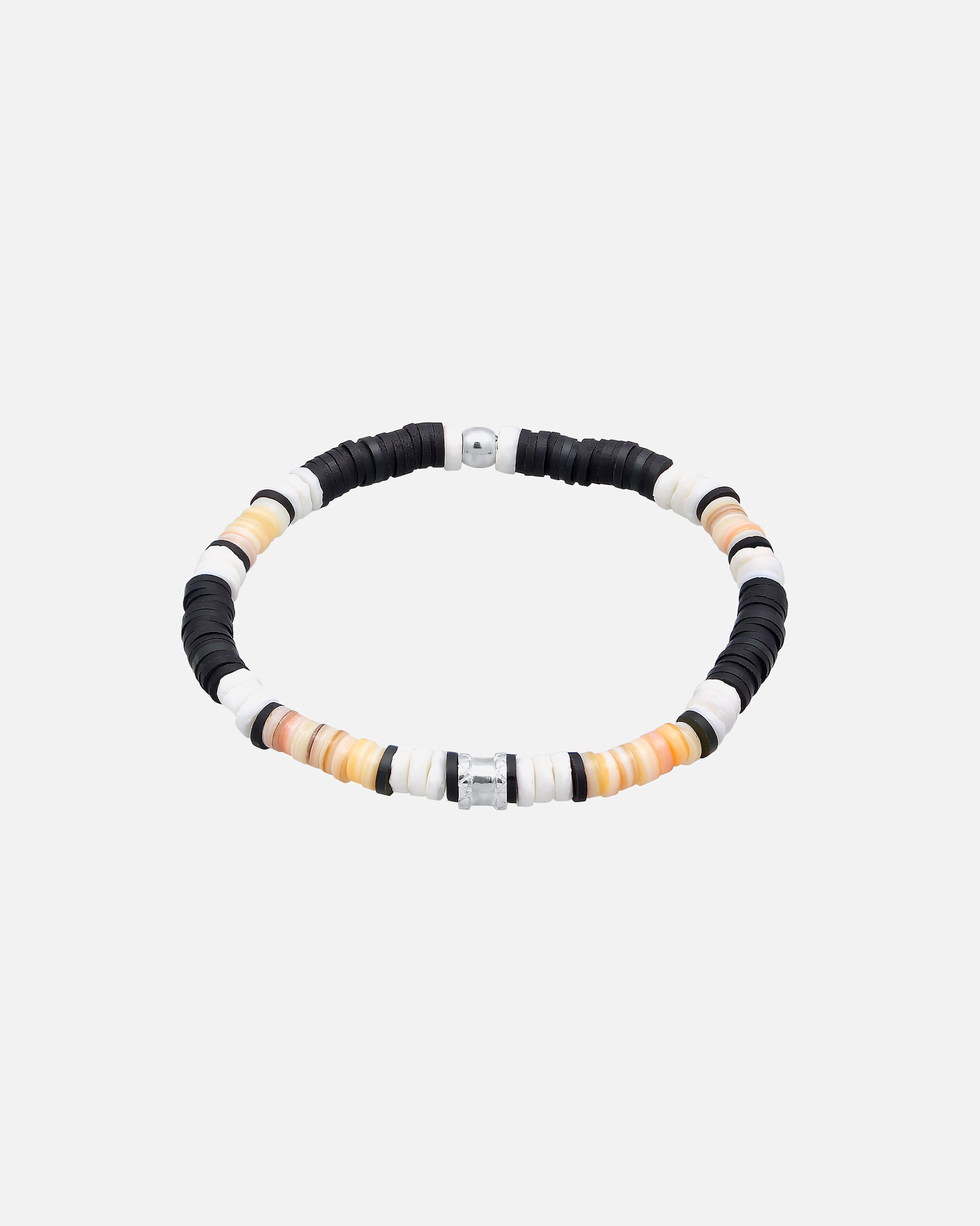 Bracelet for HommeKUZZOIHommes Heishi Perles Vintage Surfer en argent sterling 92523