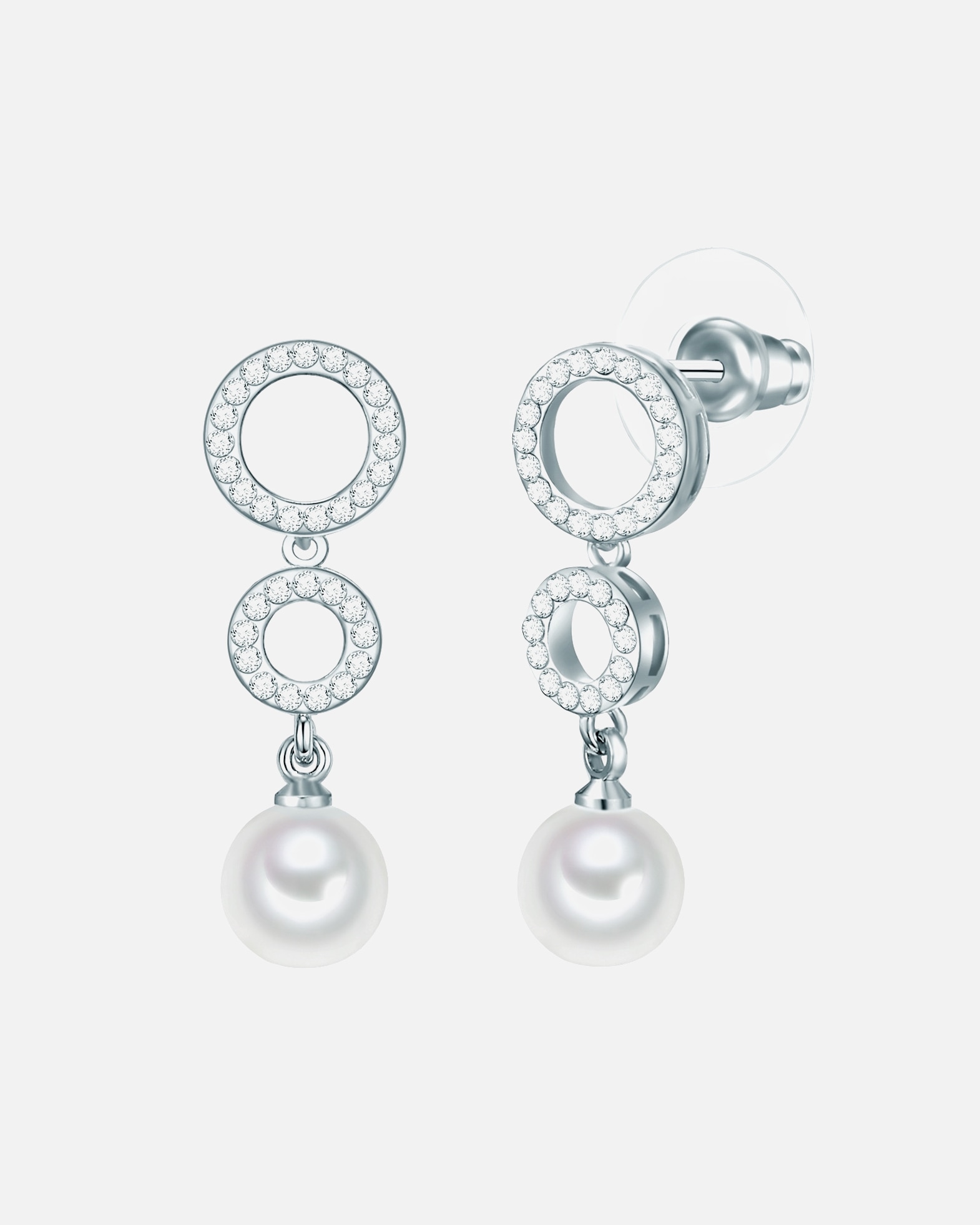 Boucle d'oreilles for FemmeRafaela DonataBoucles d'oreille en perle Argent sterling Verre Cristal Perles organiques en Argent30,1 mm