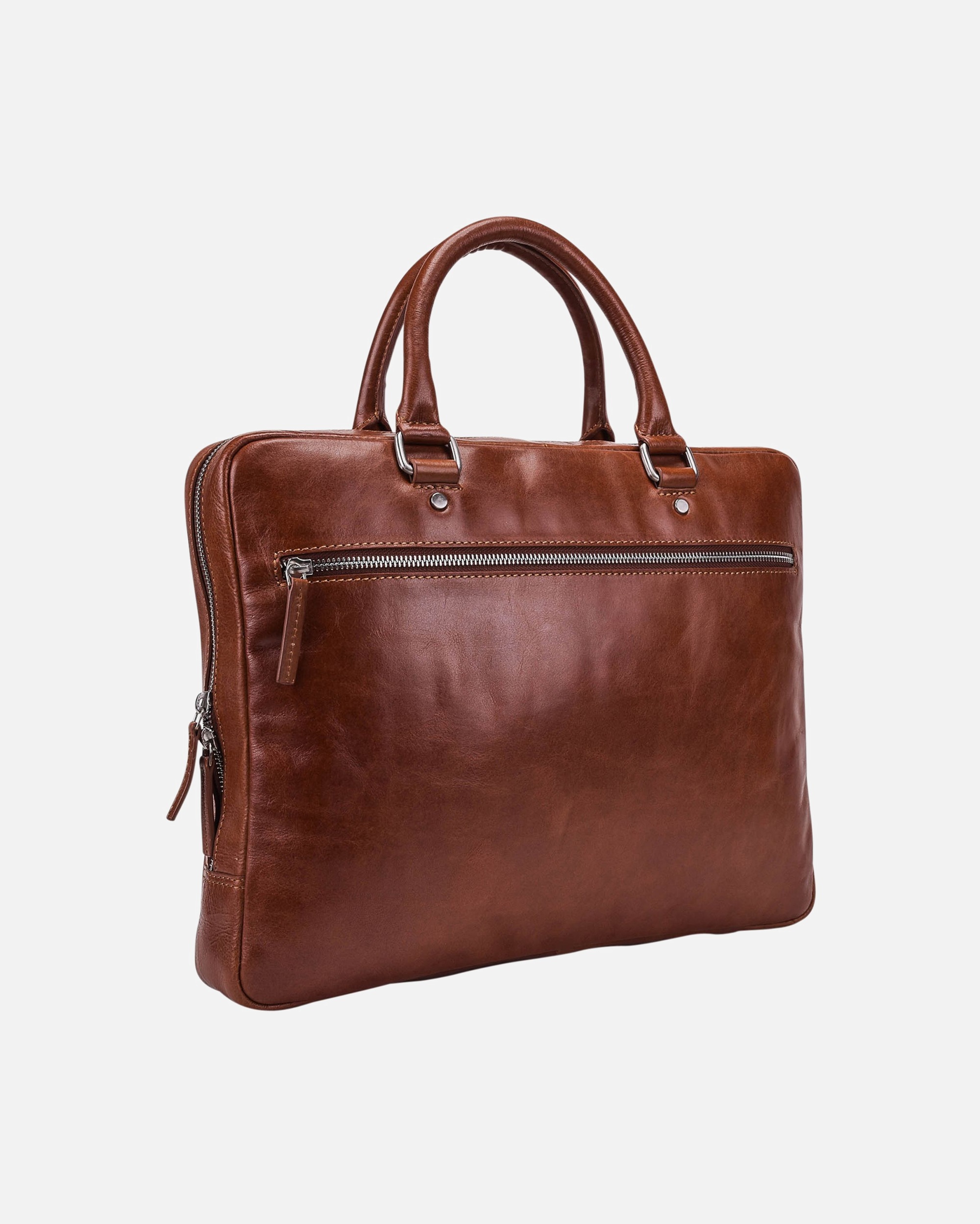 Laptoptasche für Männlich Cambridge Aktentasche Leder 37 cm Laptopfach cognac