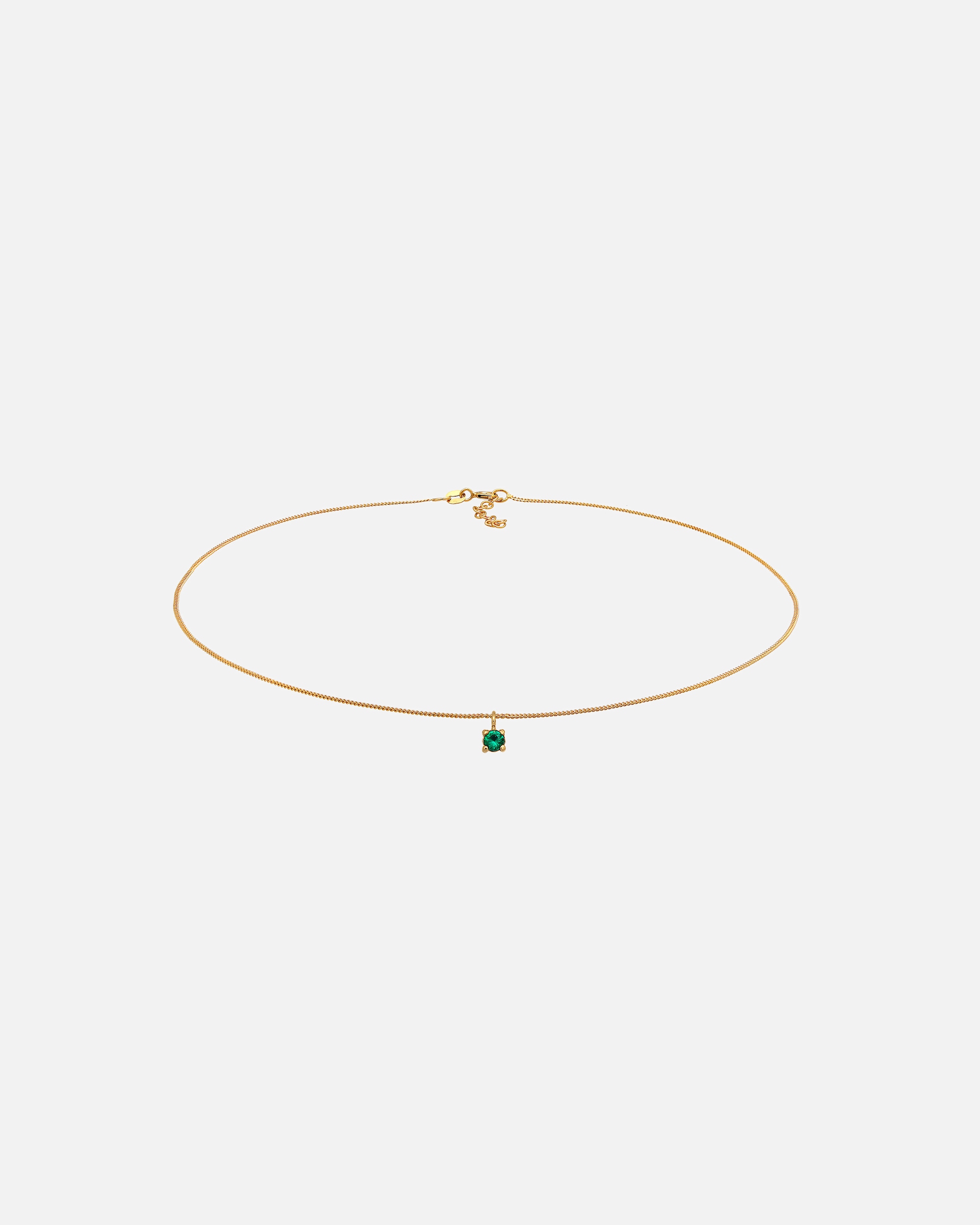 Collier for FemmeElliFemmes Choker Basique avec émeraude synthétique en Argent Sterling 925 plaqué Or36