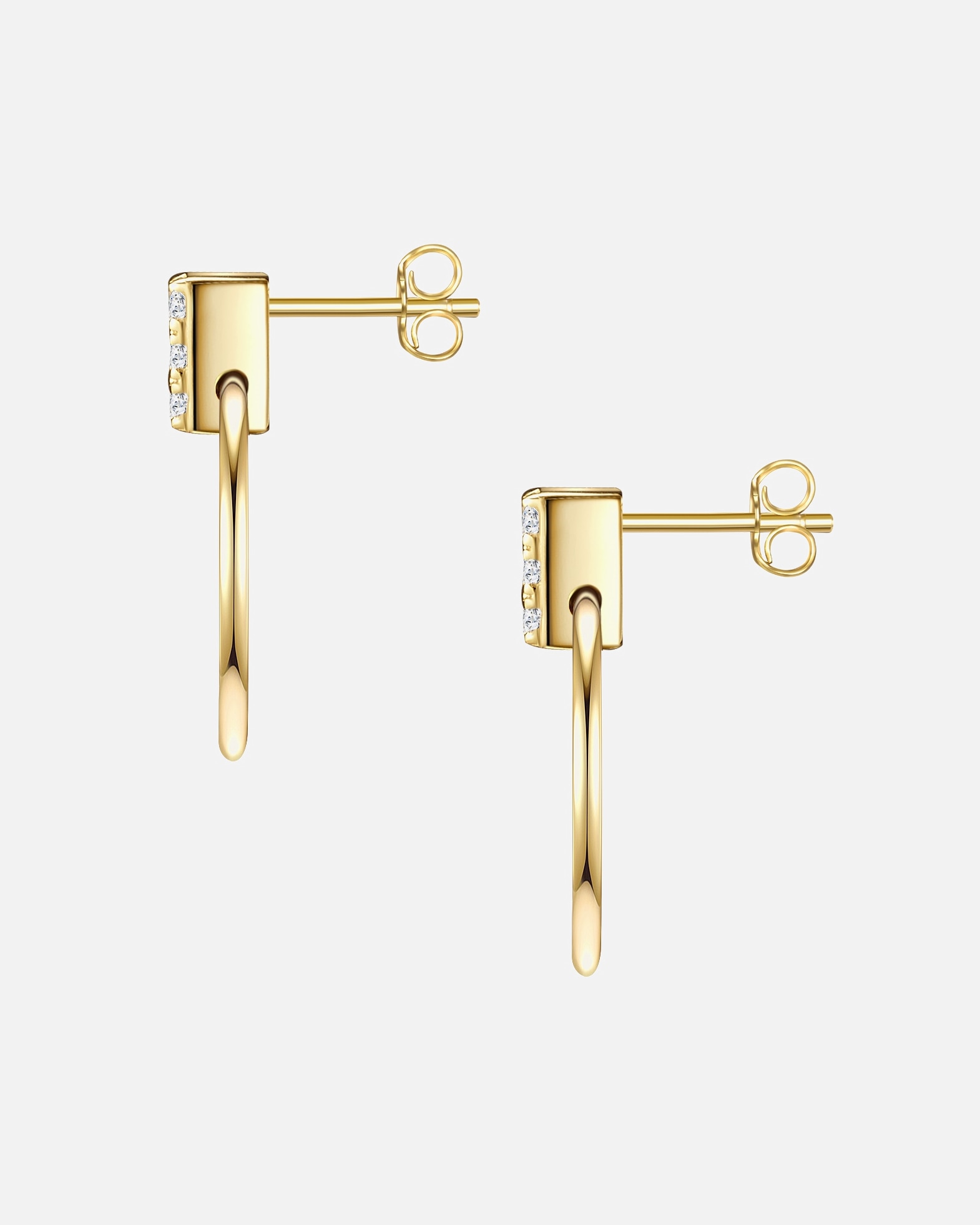 Boucle d'oreilles for FemmeGlanzstücke MünchenBoucles d'oreille en argent Argent sterling Oxyde de zirconium (CZ) en Or jaune16,5 mm