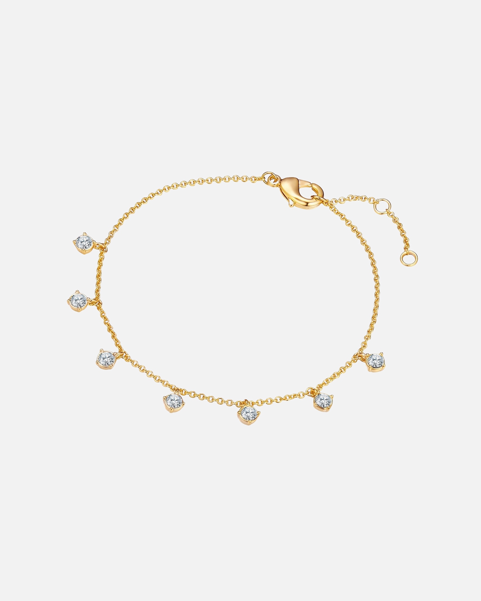 Armband für Weiblich Armband aus Metall in Gelbgold mit verziert mit Kristallen von Swarovski® 17,0 cm Basislänge + 3,0 cm Verlängerung