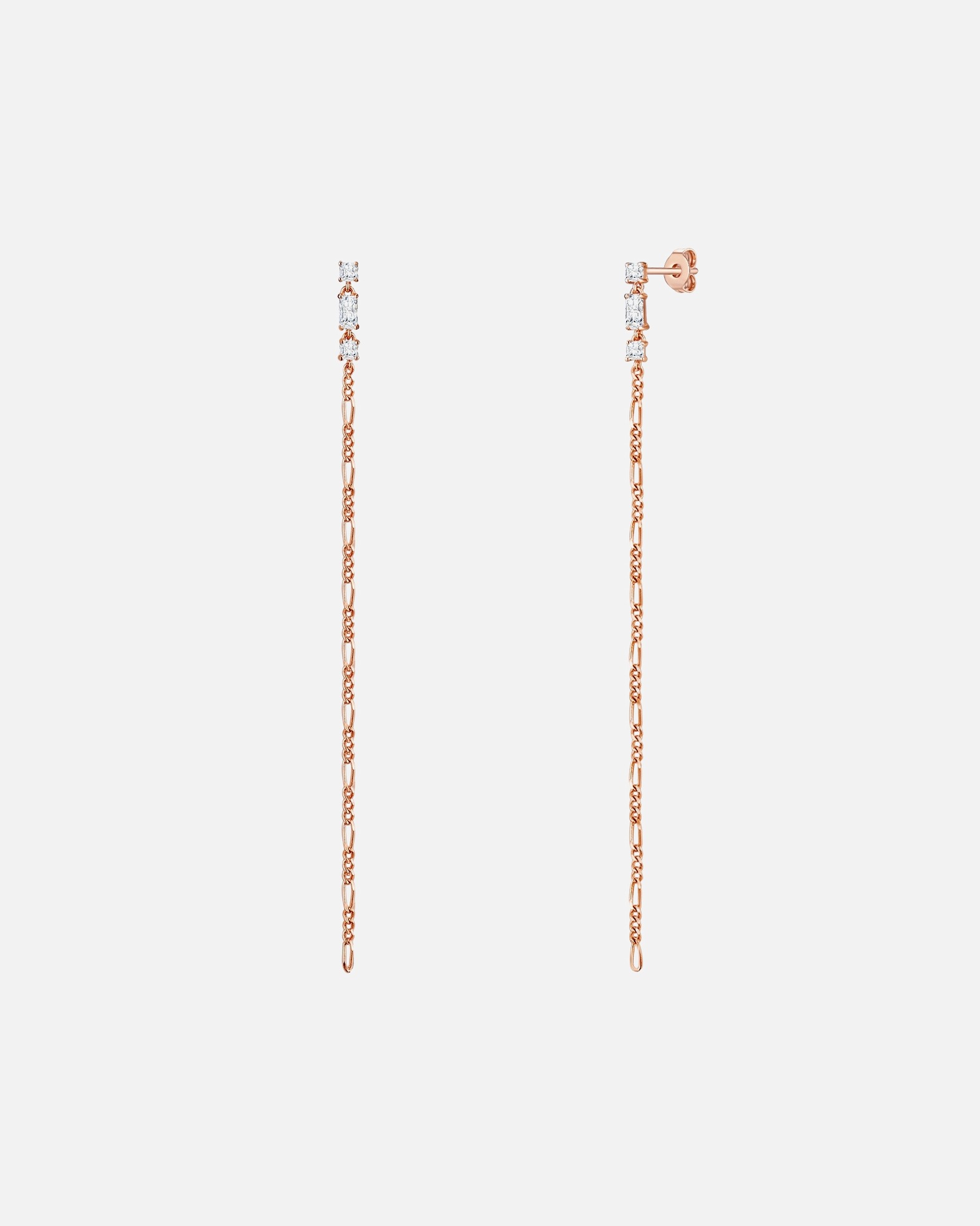 Boucle d'oreilles for FemmePuces d'oreilles en argent Argent sterling Oxyde de zirconium (CZ) en Or rose90,0 mm
