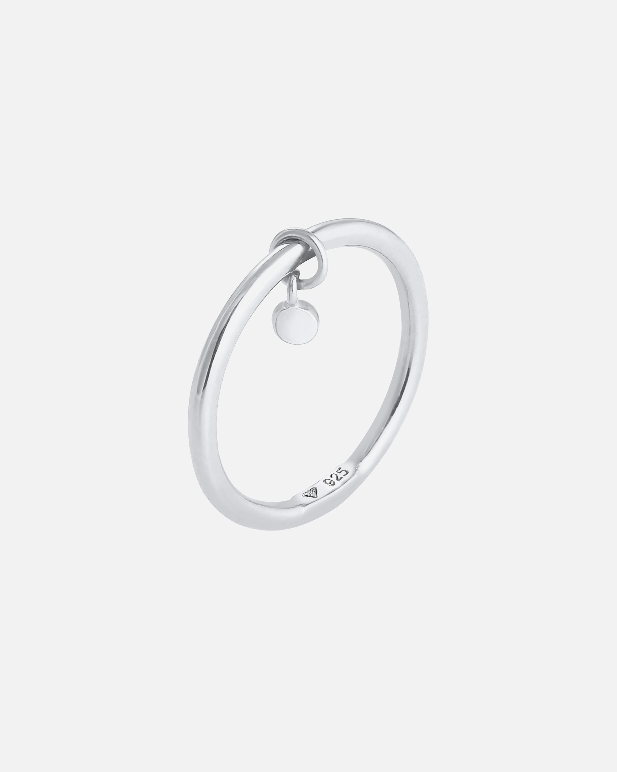 Bague for FemmeElliPlaquette ronde pour dames Bandring Minimum de base en argent sterling 92552