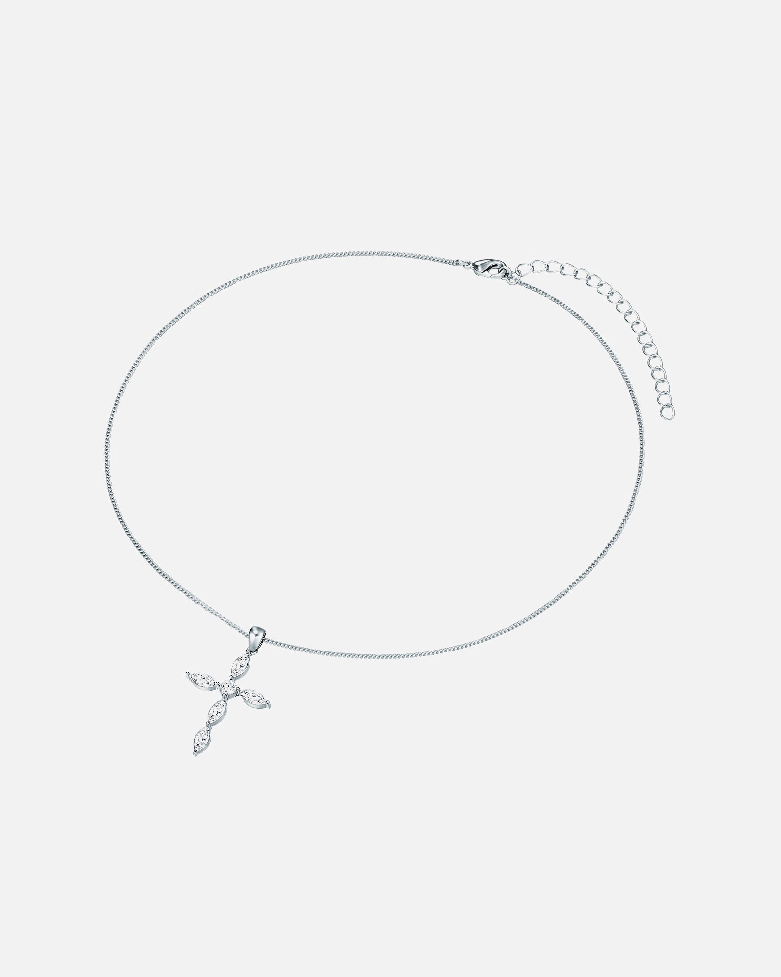 Collier for FemmeLulu & JaneChaîne de cristaux Swarovski® Croix Laiton Orné de cristaux Swarovski® en Argent41,0 cm Basiskette + 7,5 cm Verlängerung