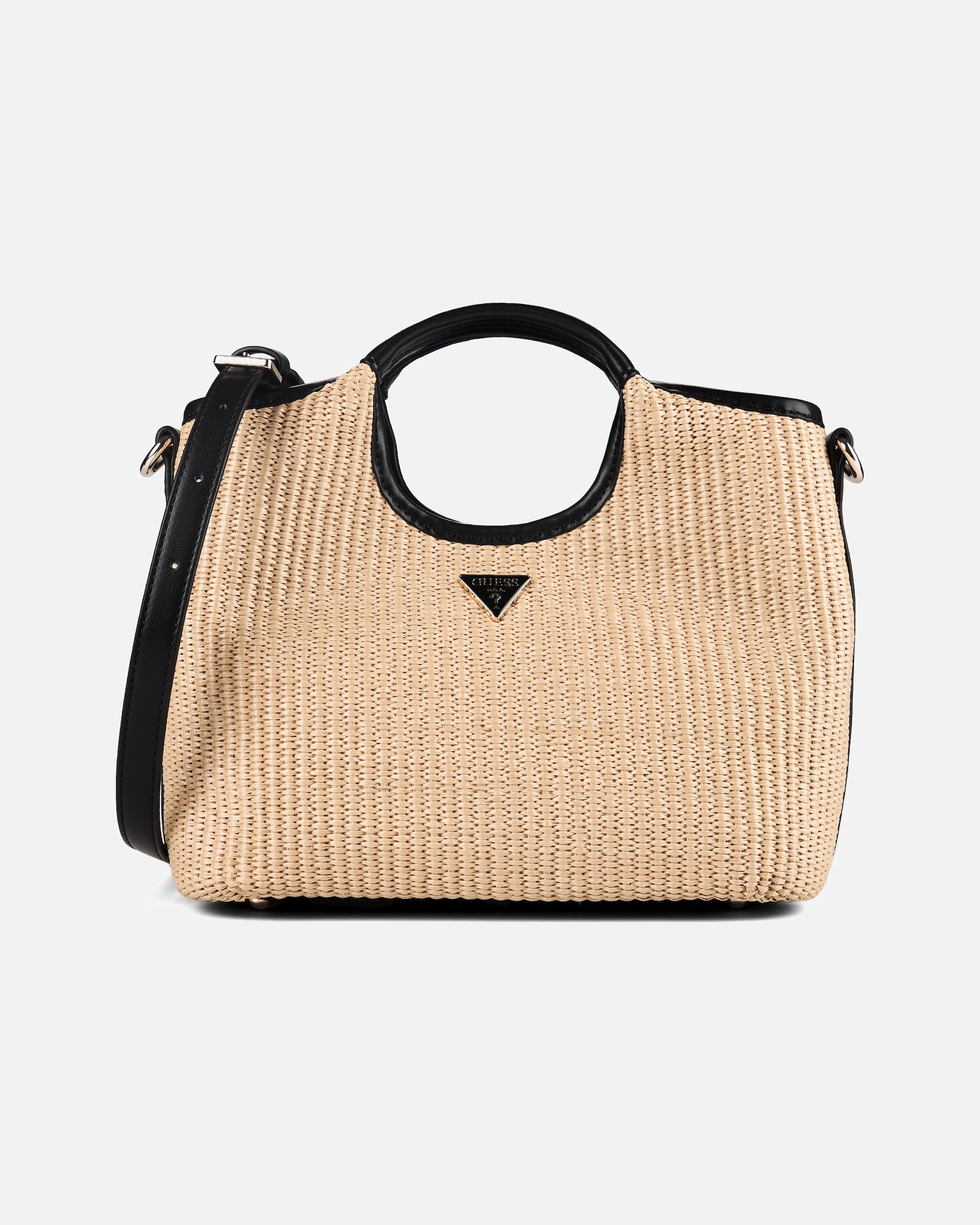 Tasche für Weiblich Guess Kirsten Henkeltasche natural-black