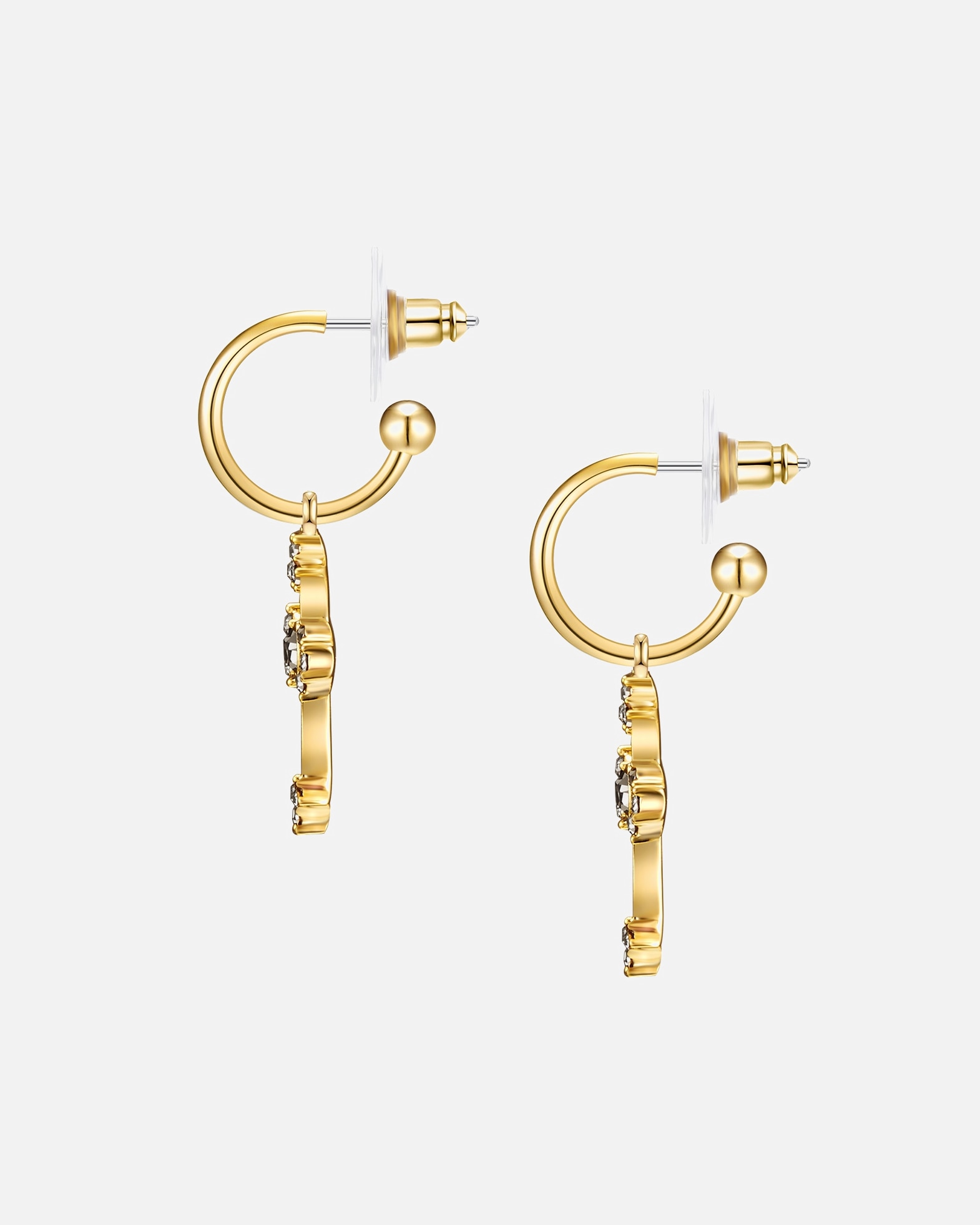 Boucle d'oreilles for FemmeLulu & JaneBoucles d'oreille tendance Croix Métal Verre en Or jaune35,0 mm