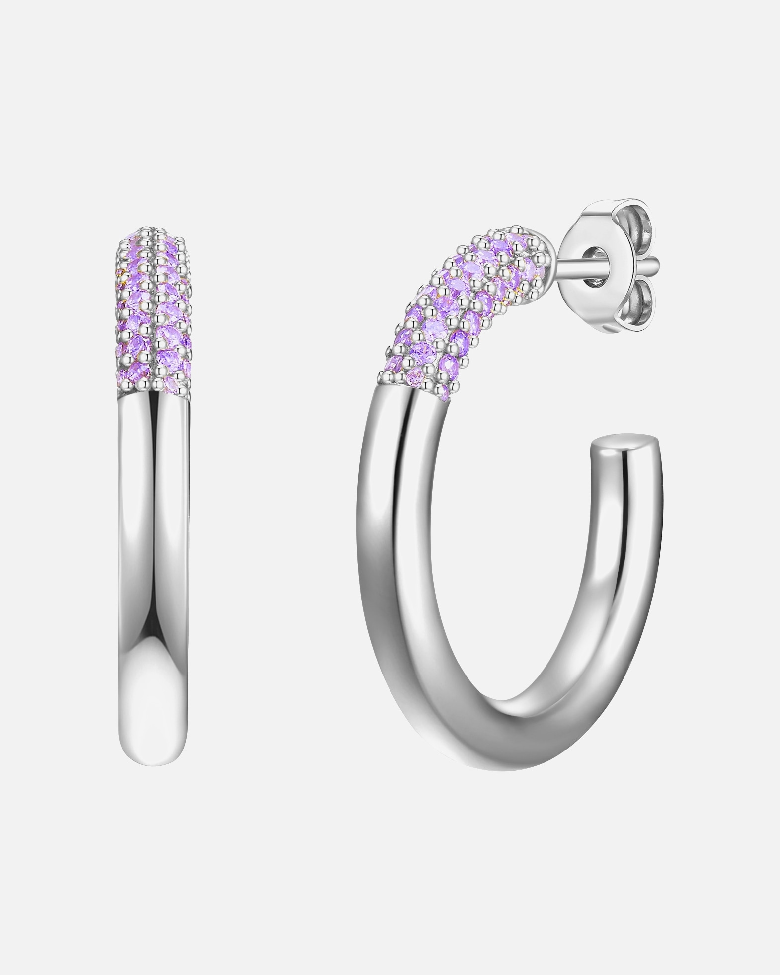 Créoles for FemmeGlanzstücke MünchenCréoles en argent Argent sterling Oxyde de zirconium (CZ) en Argent23,7 mm