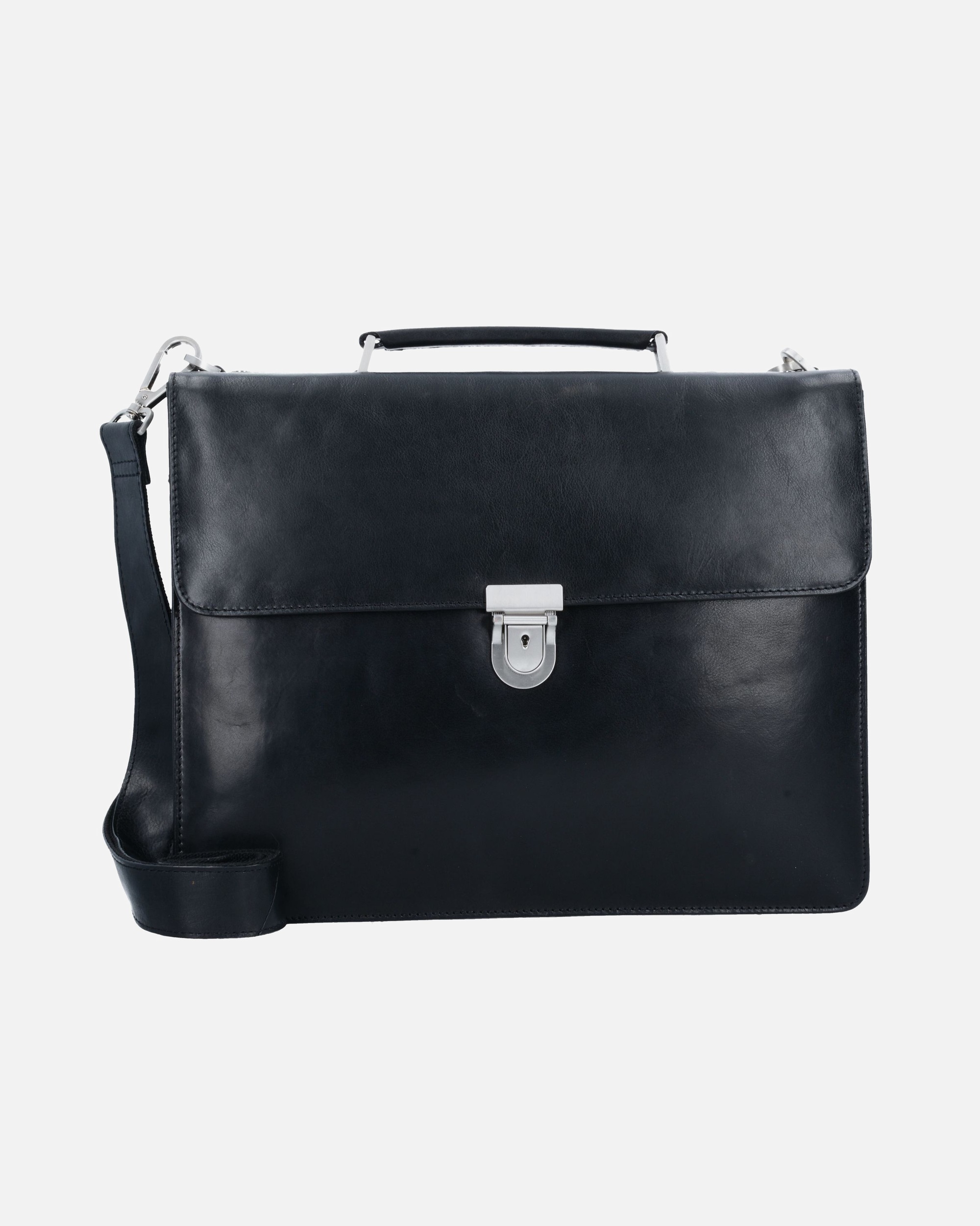 Laptoptasche für Männlich Leonhard Heyden Cambridge Aktentasche Leder 38 cm Laptopfach schwarz