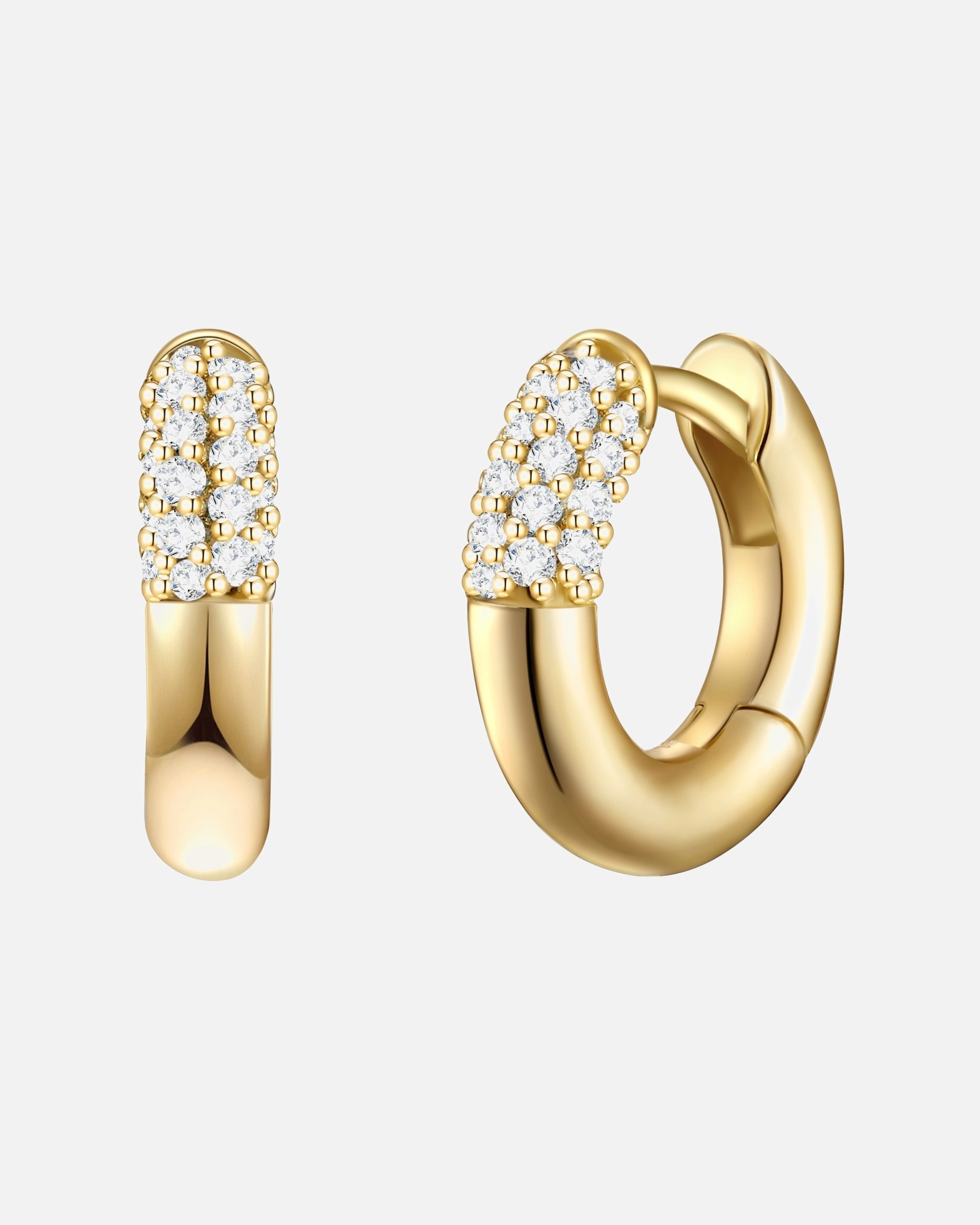 Créoles for FemmeGlanzstücke MünchenCréoles en argent Argent sterling Oxyde de zirconium (CZ) en Or jaune13,9 mm