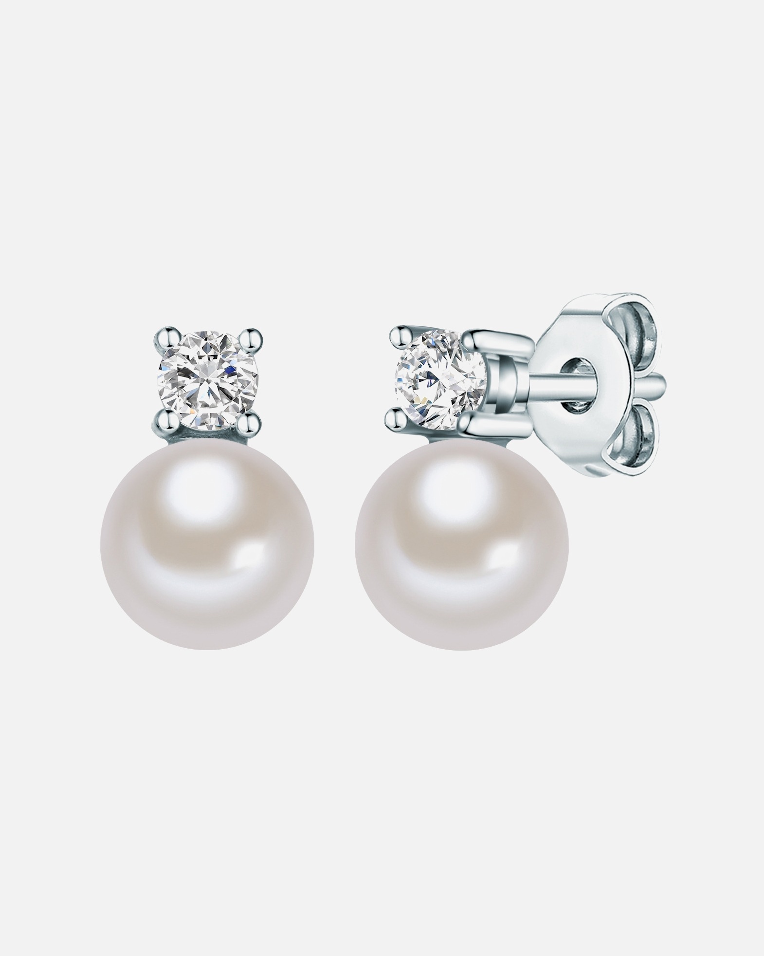 Boucle d'oreilles for FemmeBoucles d´oreilles Argent sterling Oxyde de zirconium (CZ) Perle (synth.) en Argent11,8 mm