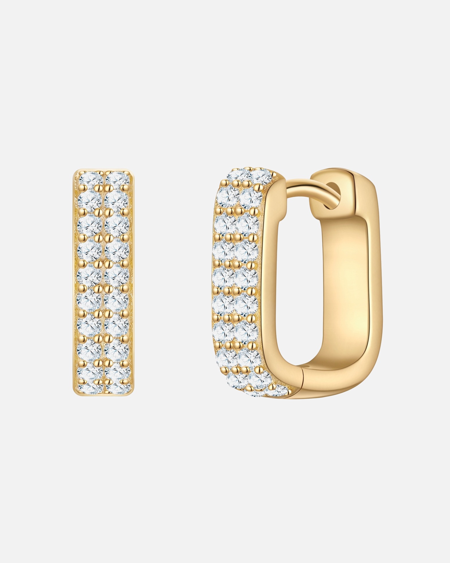 Créoles for FemmeCréoles en argent sterling en or jaune avec zirconium11,8 mm