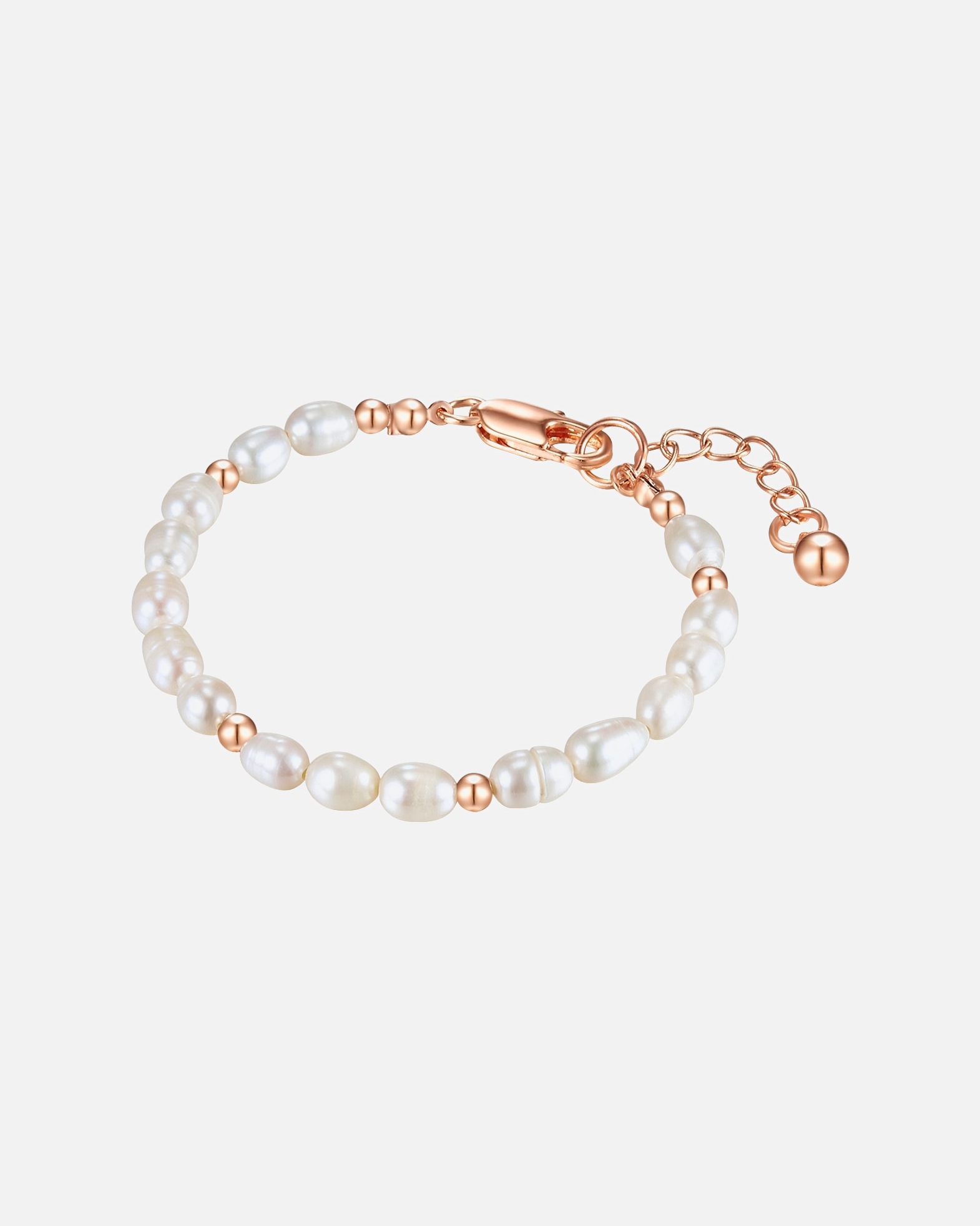 Bracelet for FemmeBracelet Laiton Perle de culture d'eau douce en Or rose19,5 cm Basislänge + 5,0 cm Verlängerung