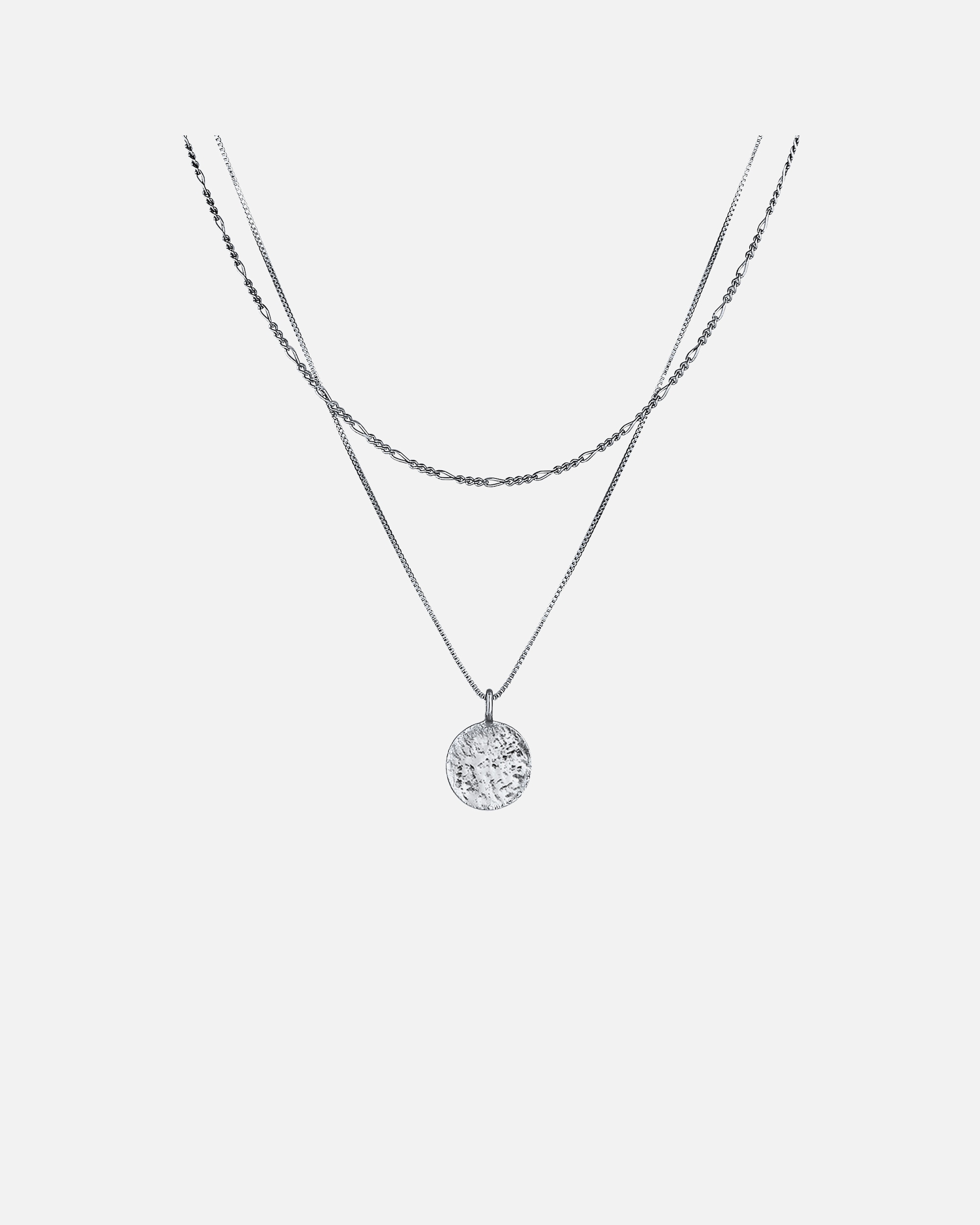 Halskette für Männlich KUZZOI Herren Layer Figaro Venezianer Plättchen 925 Silber Schwarz