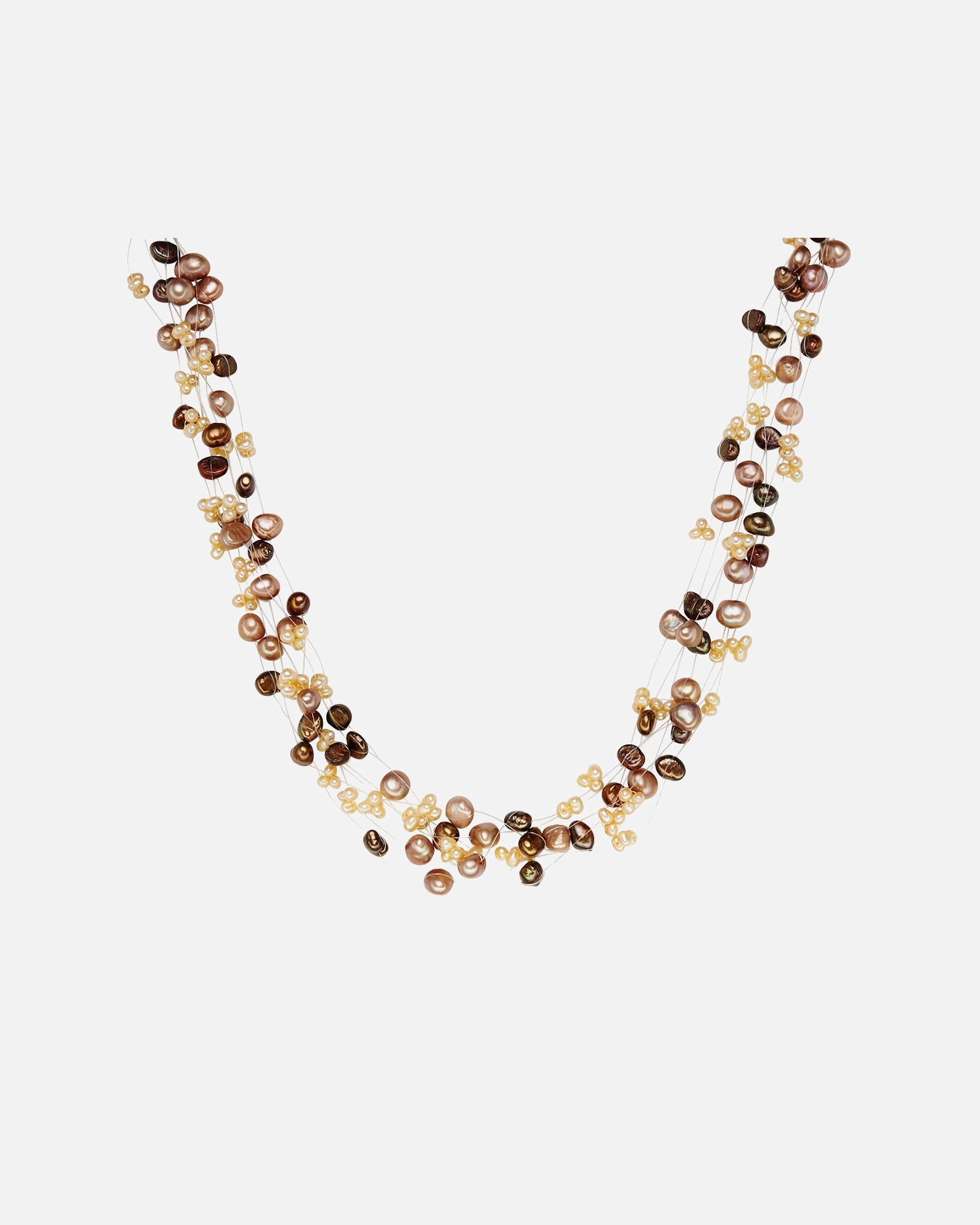 Collier for FemmeValero PearlsCollier de perles Perle de culture d'eau douce Perle de culture d'eau douce en Marron42,0 cm Basiskette + 5,0 cm Verlängerung