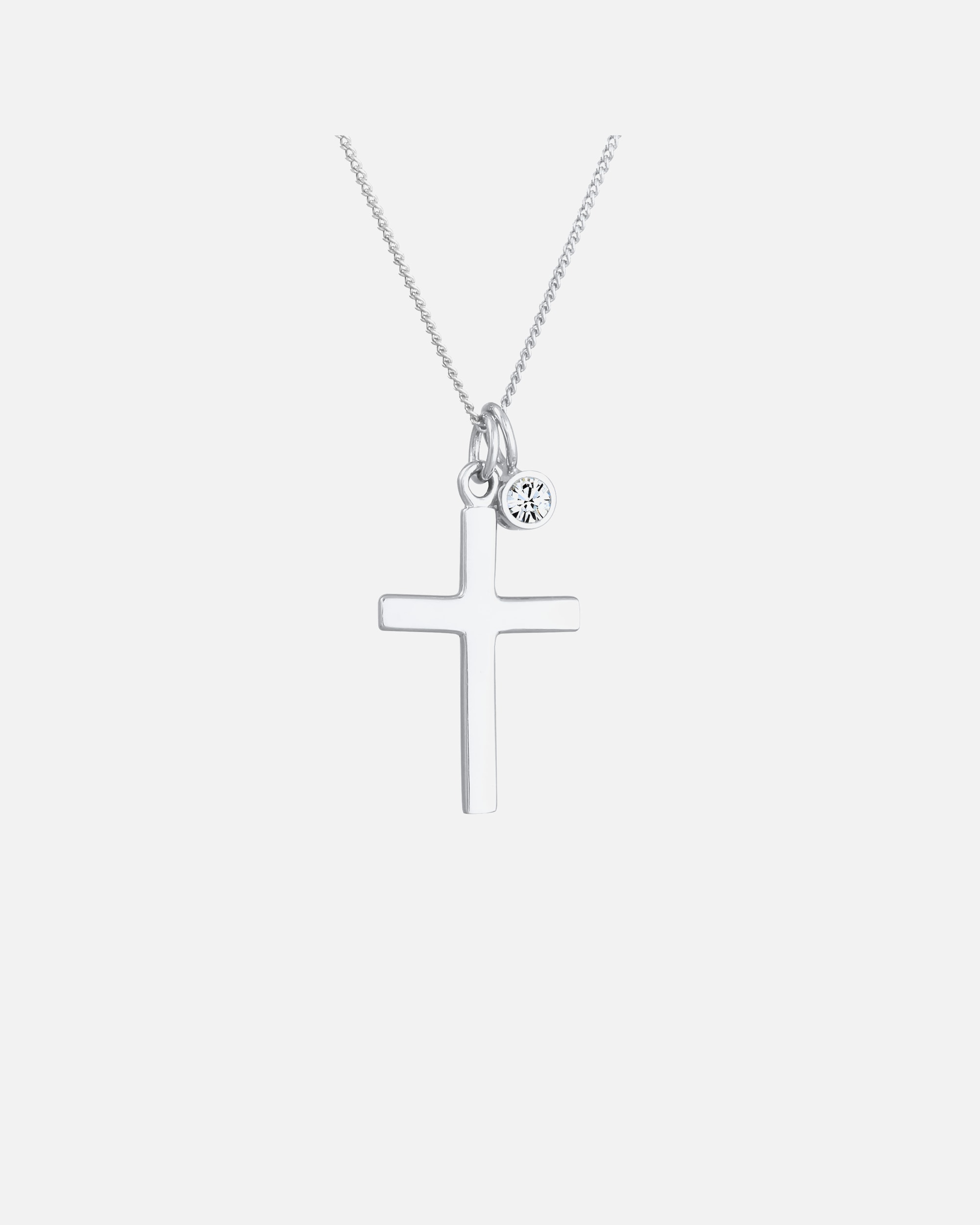 Collier for FemmeElliPendentif femme croix religion intemporel avec cristal en argent sterling 92545