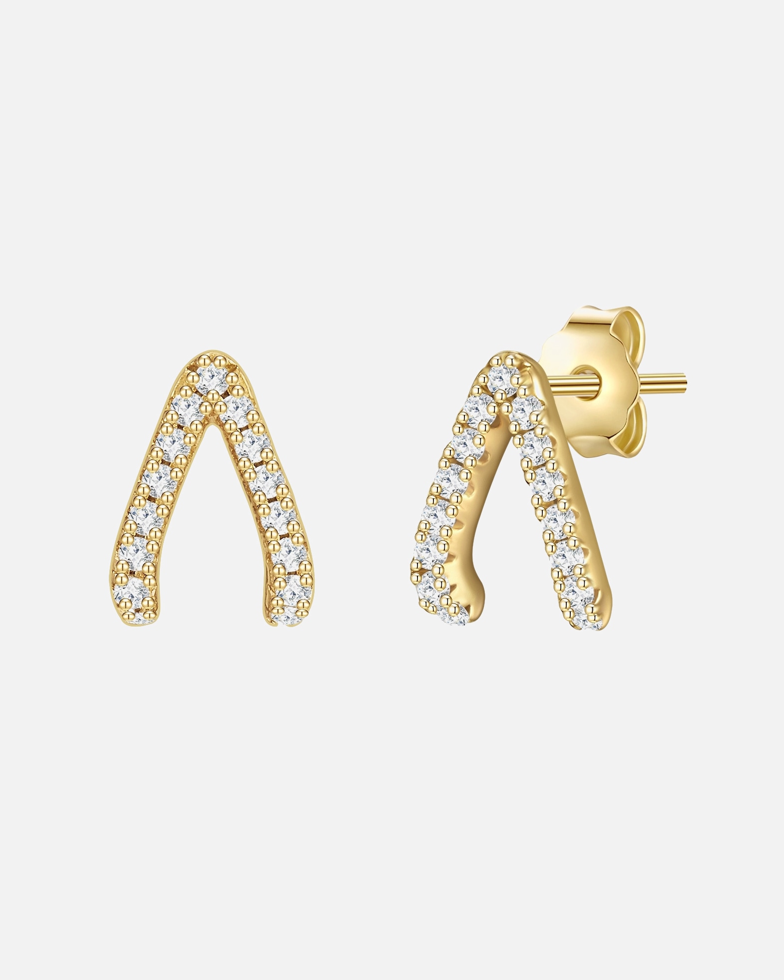 Boucle d'oreilles for FemmeGlanzstücke MünchenPuces d'oreilles en argent Argent sterling Oxyde de zirconium (CZ) en Or jaune7,9 mm