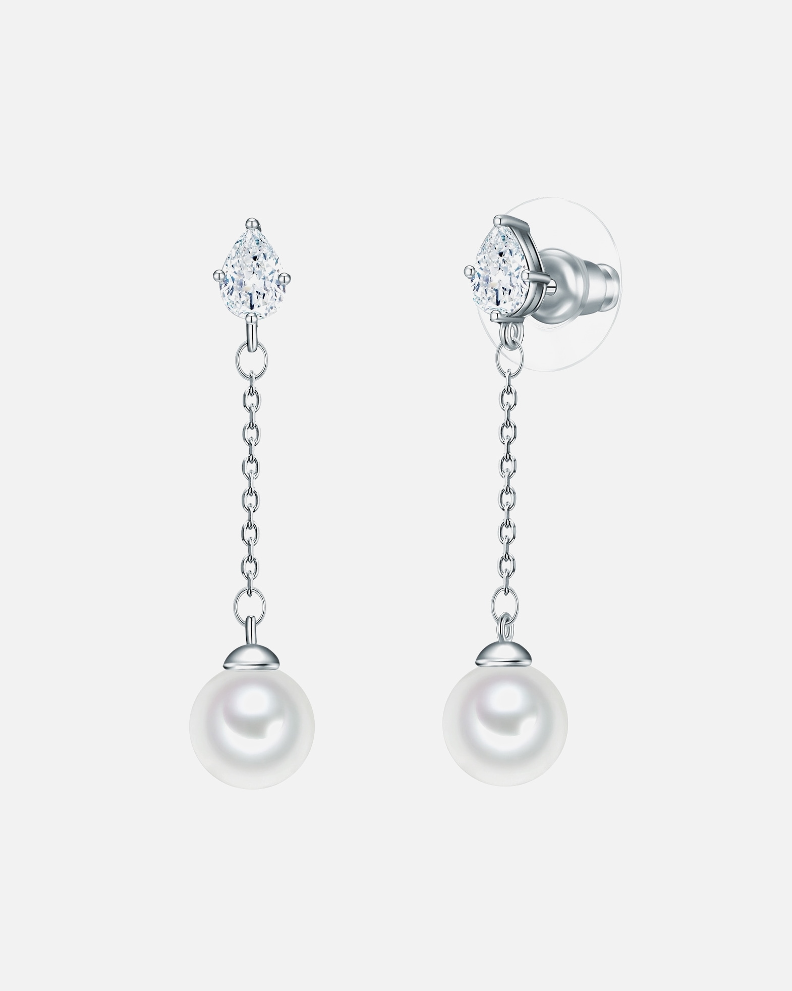 Boucle d'oreilles for FemmeLulu & JaneBoucles d´oreilles Laiton Oxyde de zirconium (CZ) Perles organiques en Argent36,5 mm