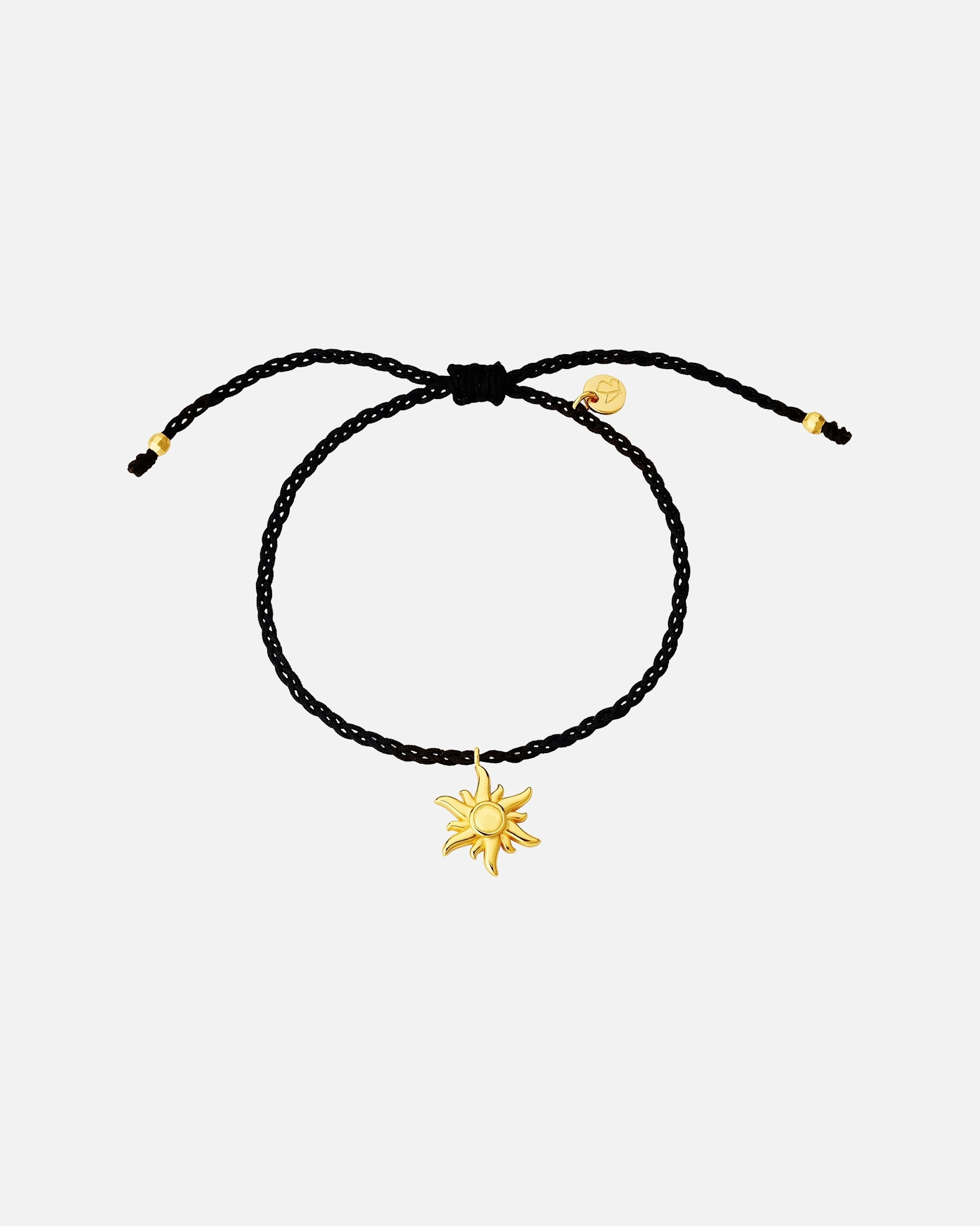 Bracelet for FemmeGlanzstücke MünchenArmband Sterling Silber gelbgold Textil (schwarz)16,0 - 22,0 cm, flexibel einstellbar